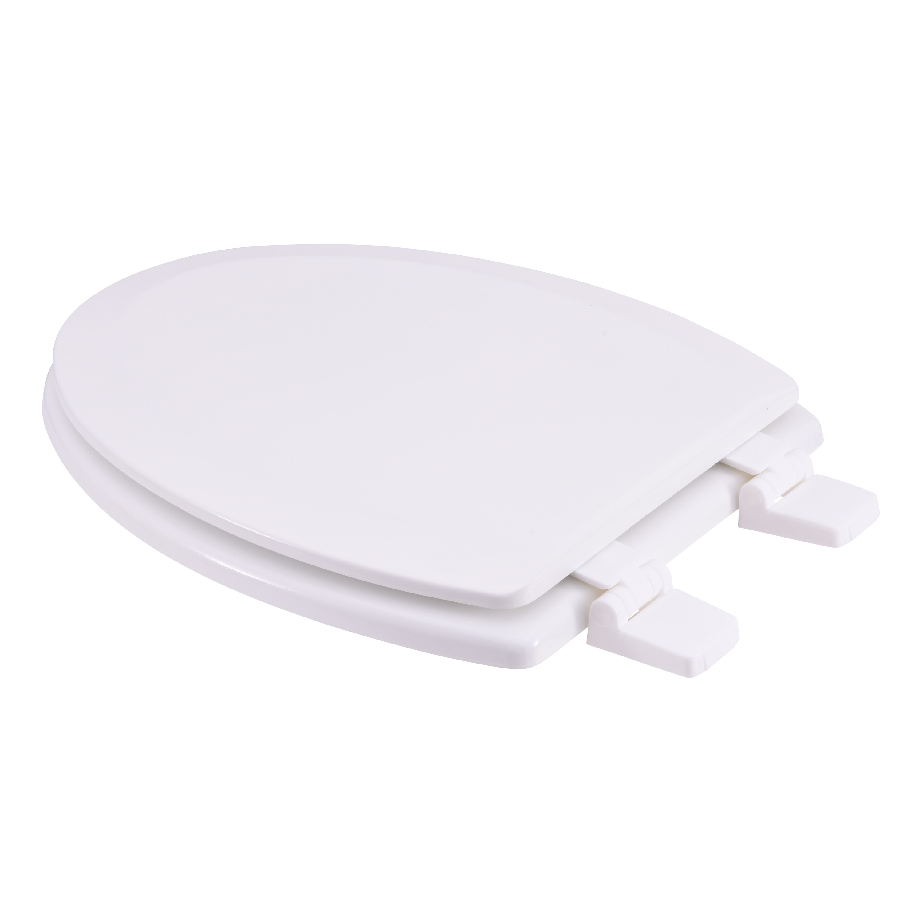 Asiento de inodoro alargado de madera blanco EZ-FLO 65934