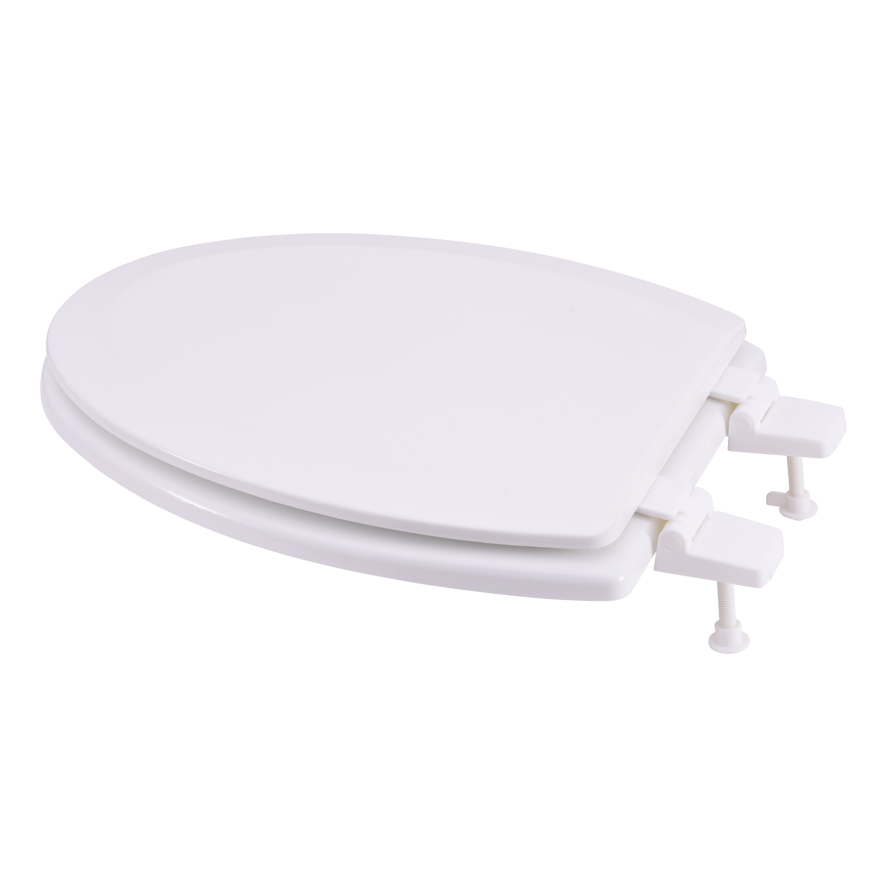 Asiento de inodoro alargado de madera blanco EZ-FLO 65934