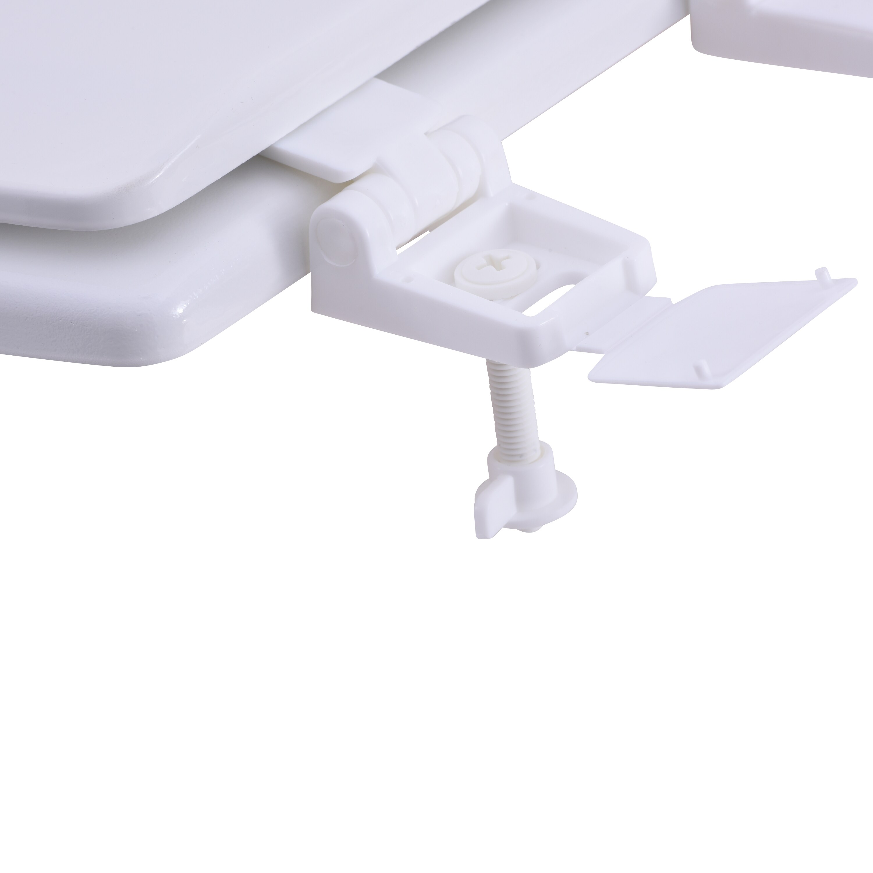 Asiento de inodoro alargado de madera blanco EZ-FLO 65934