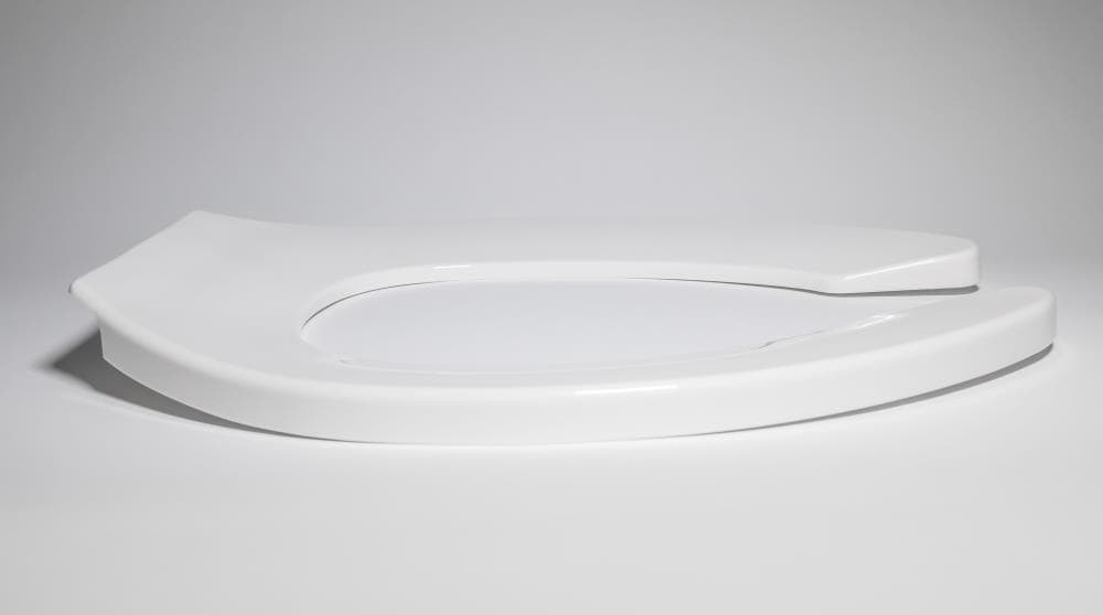 Asiento de plástico alargado para inodoro en color blanco Centoco DS550STSCC-001
