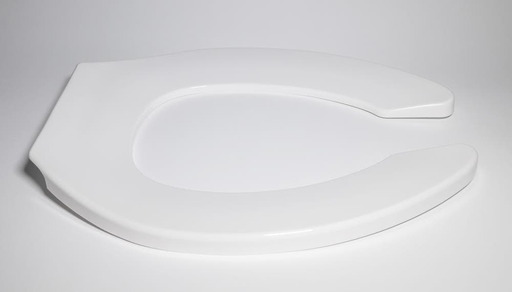 Asiento de plástico alargado para inodoro en color blanco Centoco DS550STSCC-001