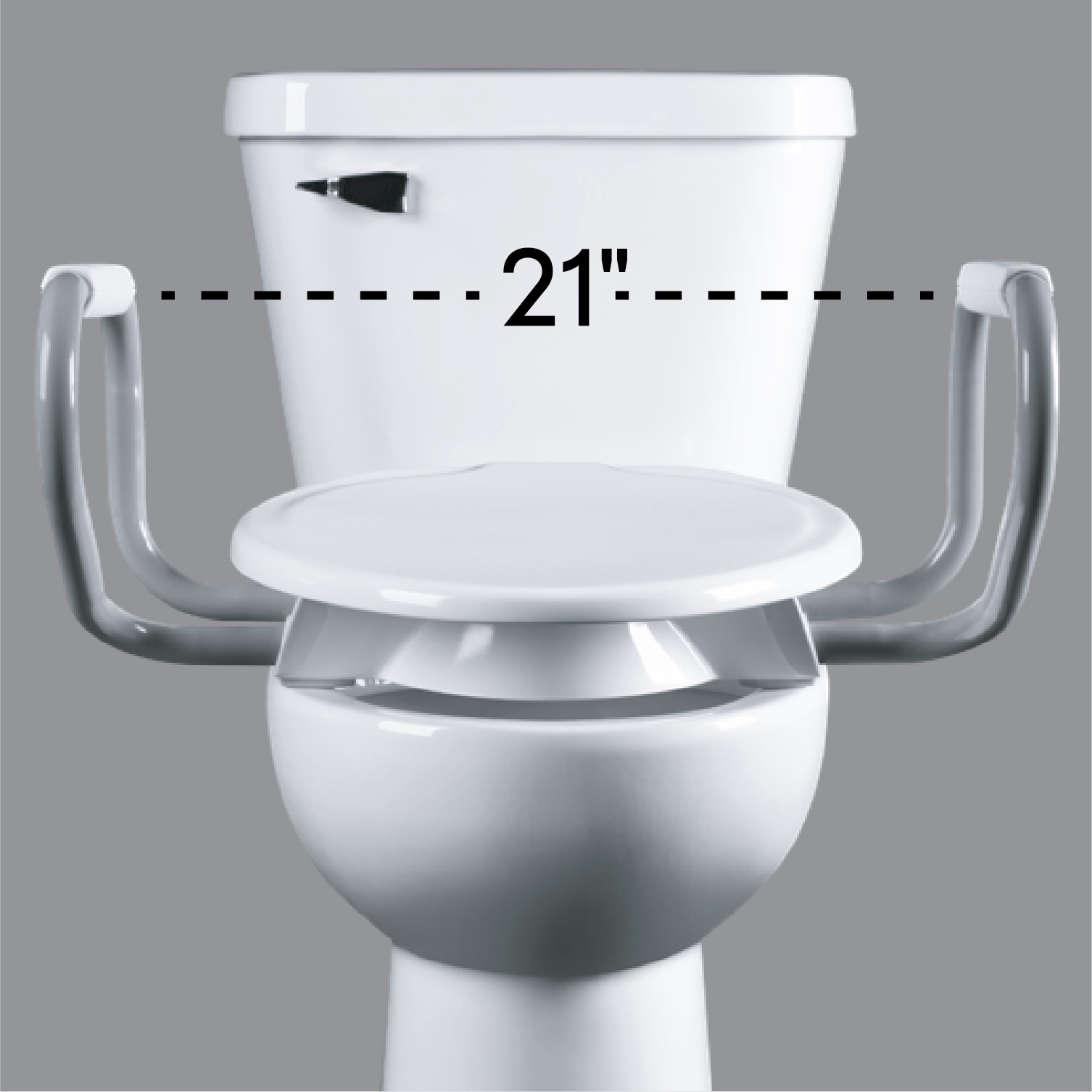 Asiento de inodoro redondo de plástico blanco elevado de 3" Bemis Assurance