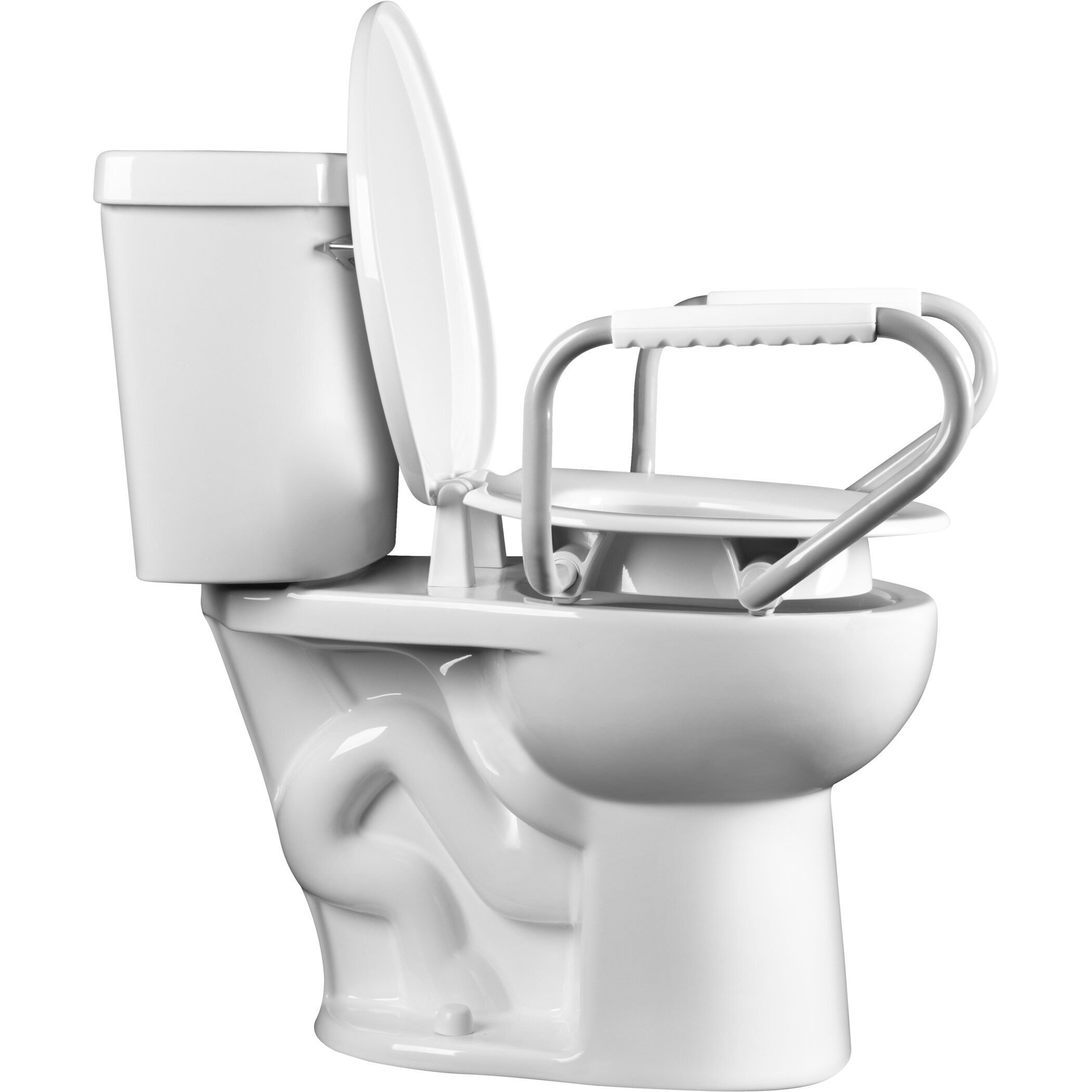 Asiento de inodoro redondo de plástico blanco elevado de 3" Bemis Assurance