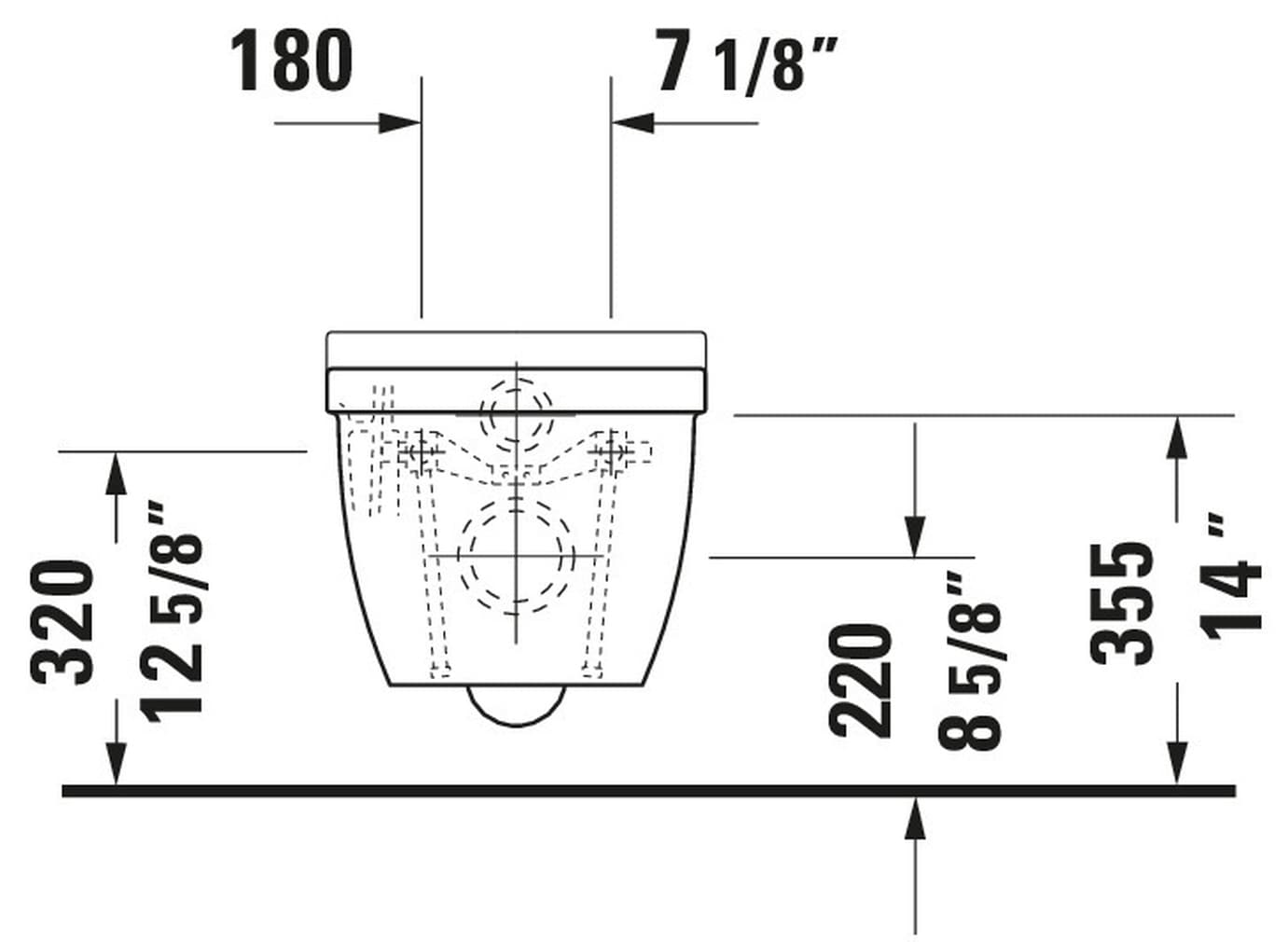 Asiento de inodoro alargado de plástico blanco Duravit Starck 3
