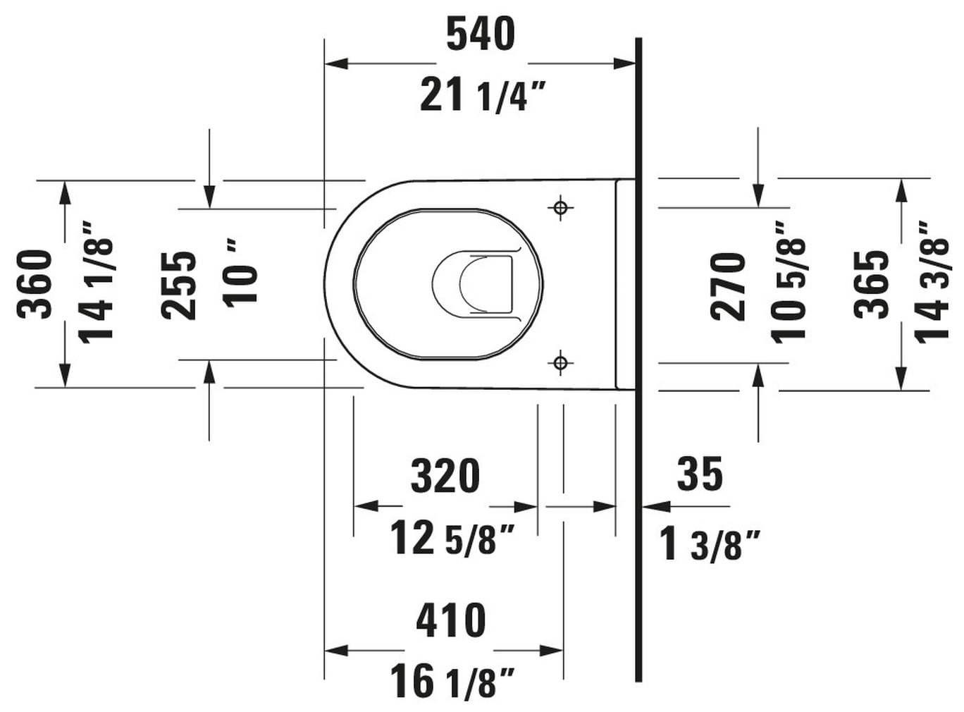 Asiento de inodoro alargado de plástico blanco Duravit Starck 3