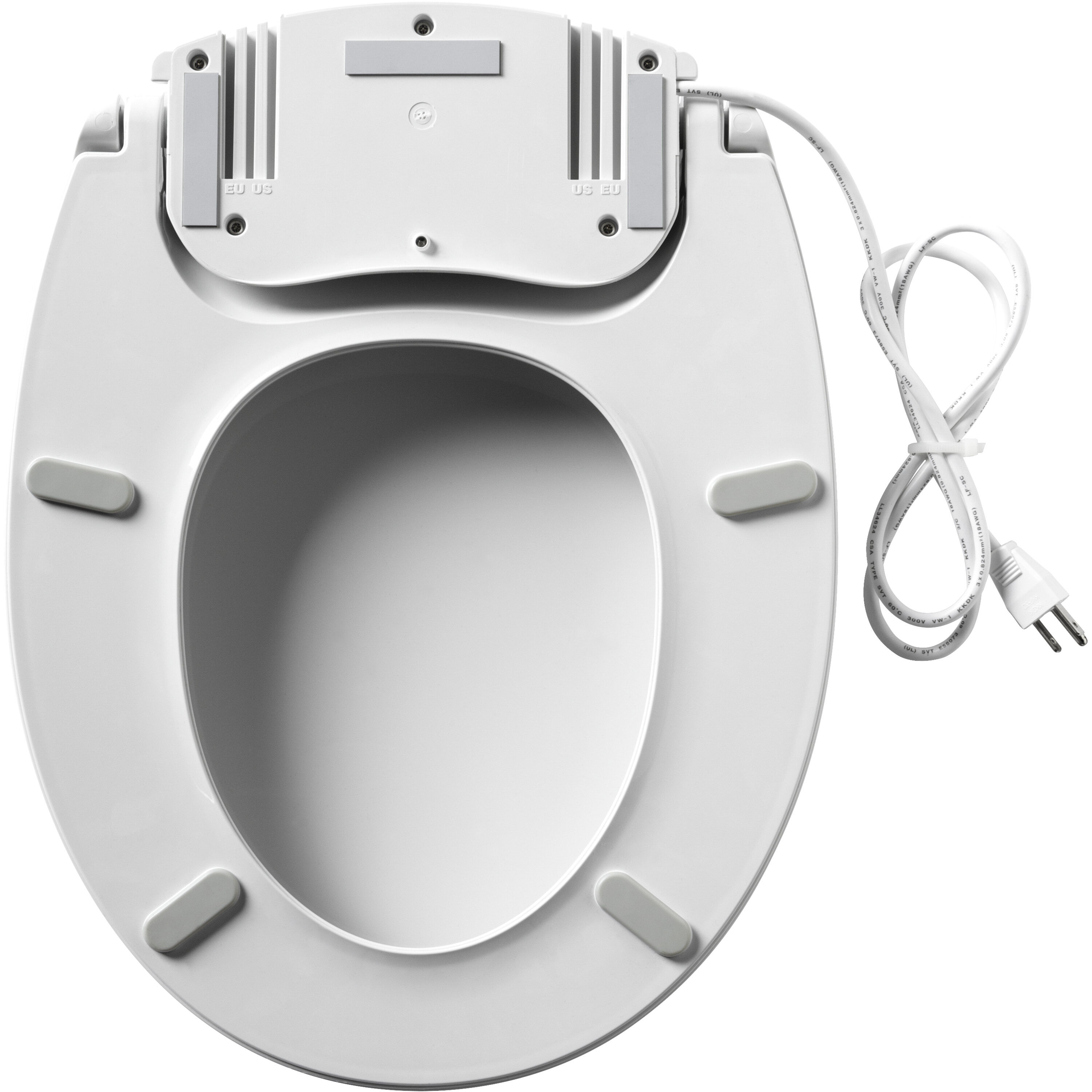 Asiento de baño redondo blanco de plástico Radiance Bemis con cierre suave y calentador.