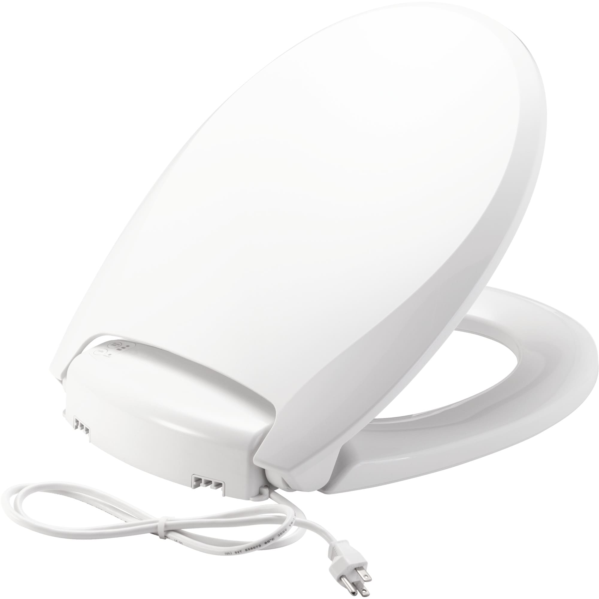 Asiento de baño redondo blanco de plástico Radiance Bemis con cierre suave y calentador.