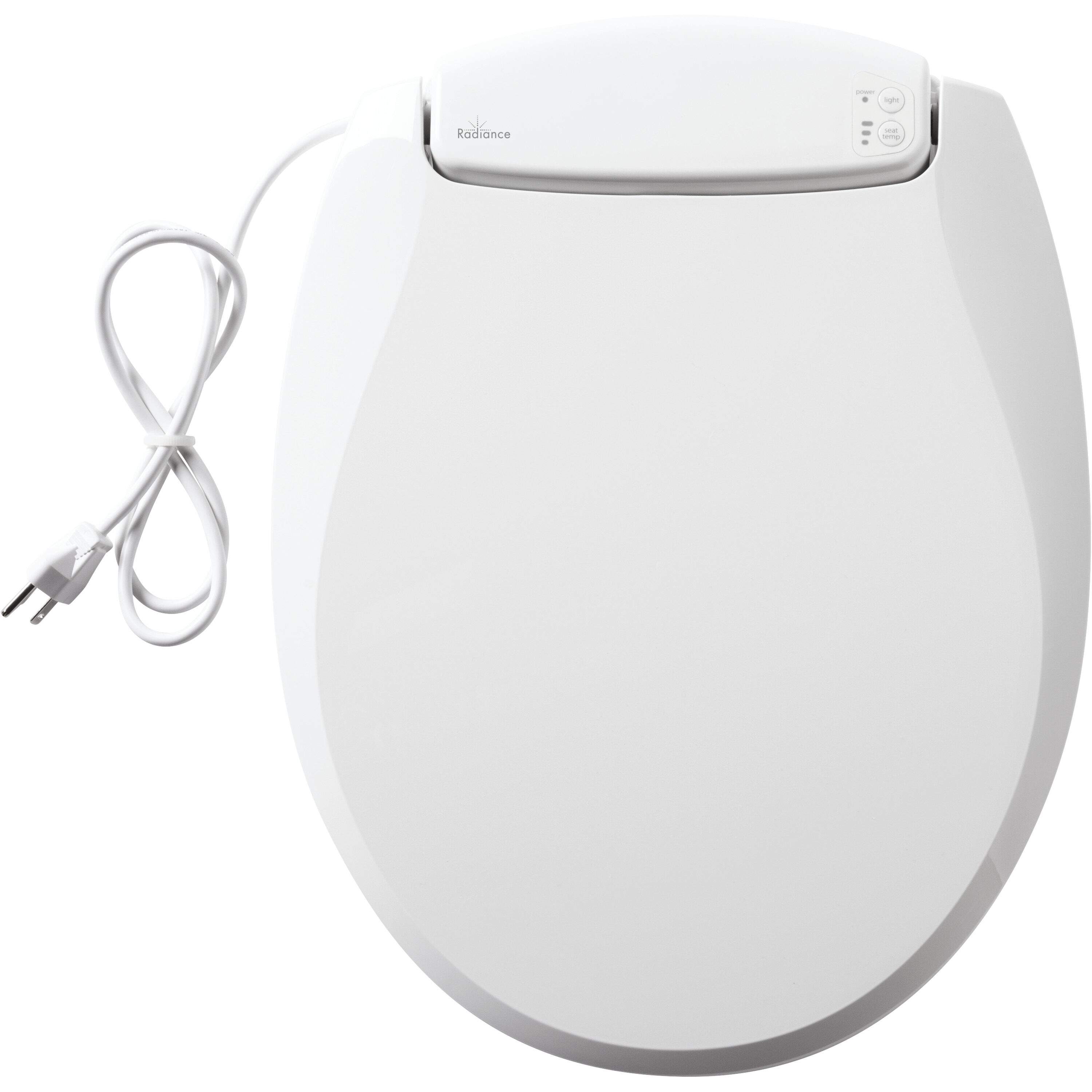 Asiento de baño redondo blanco de plástico Radiance Bemis con cierre suave y calentador.