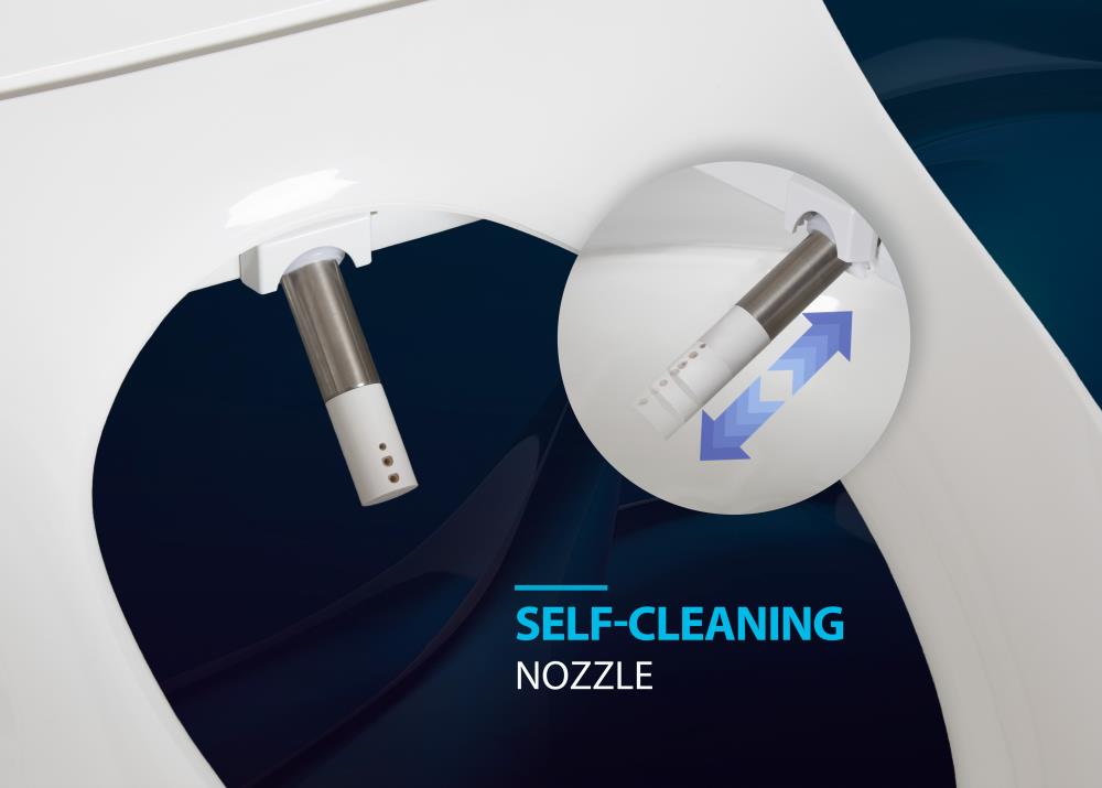 Asiento de Inodoro Bidet Plástico Blanco Alargado con Cierre Suave y Calentador