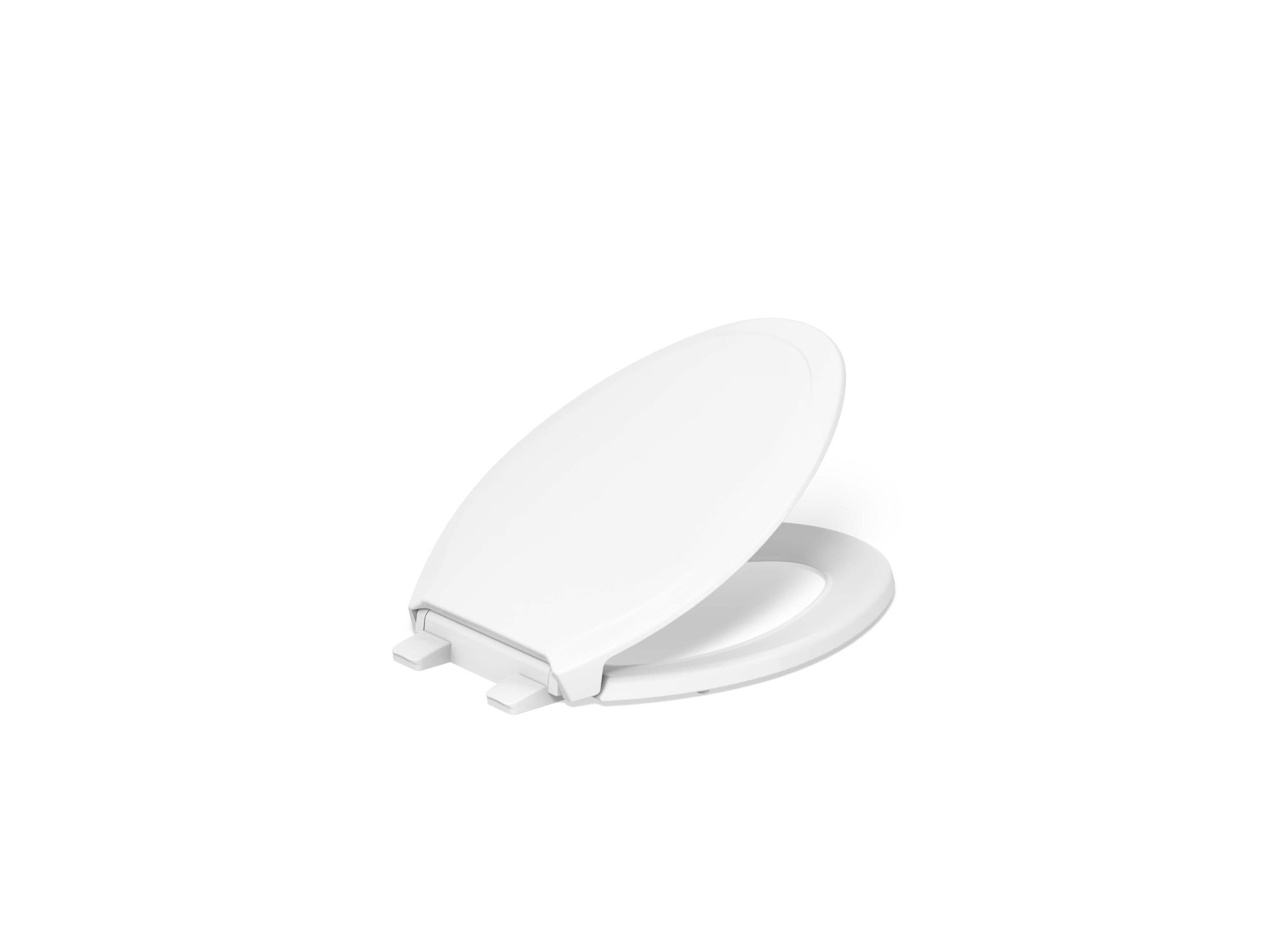 Asiento de inodoro alargado de cierre suave de plástico blanco KOHLER Rutledge 24764-RL-0