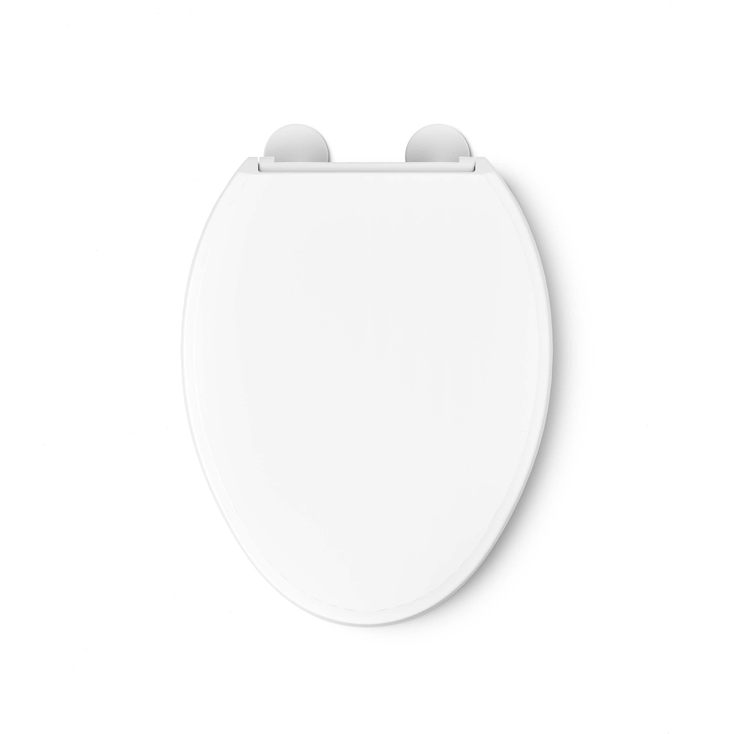 Asiento de baño KOHLER alzado de plástico blanco con tapa alargada de cierre suave