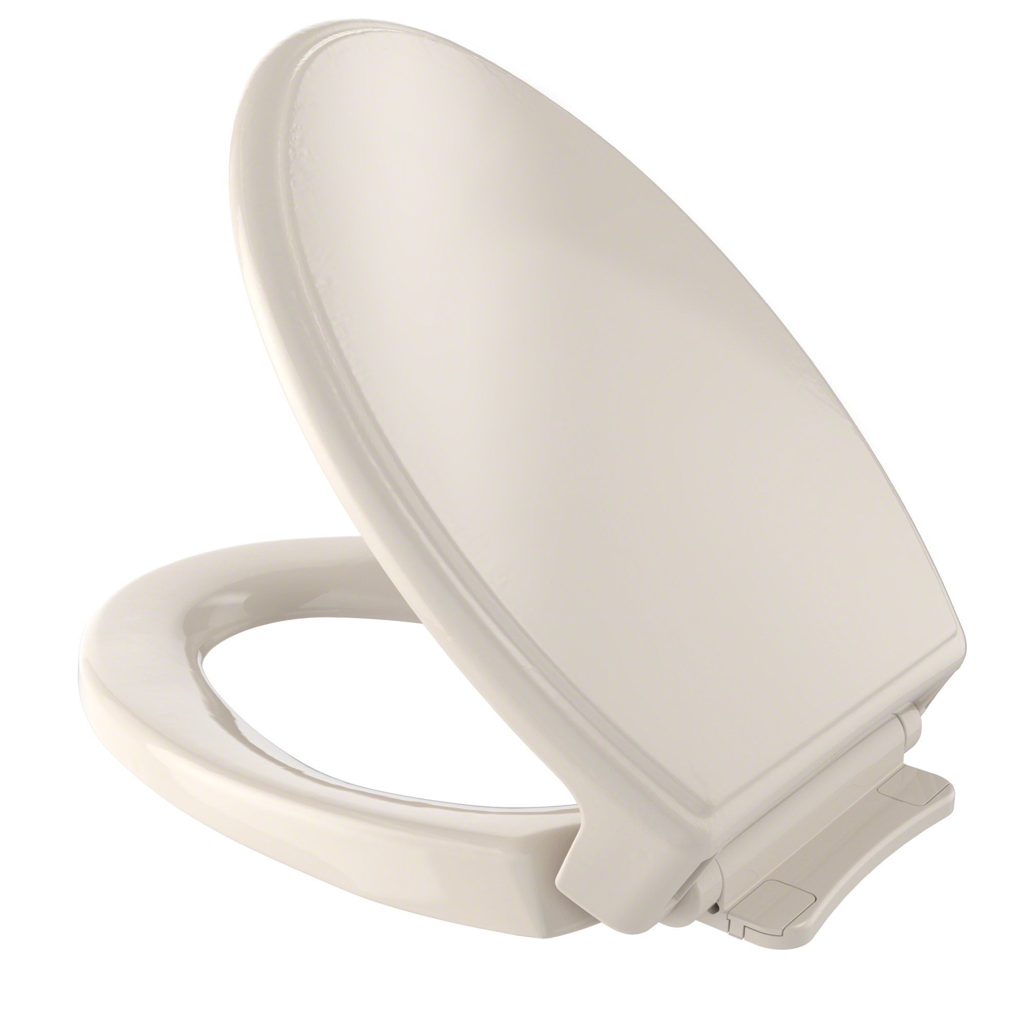 Asiento de baño alargado de plástico con cierre suave en color hueso TOTO SS154-03.