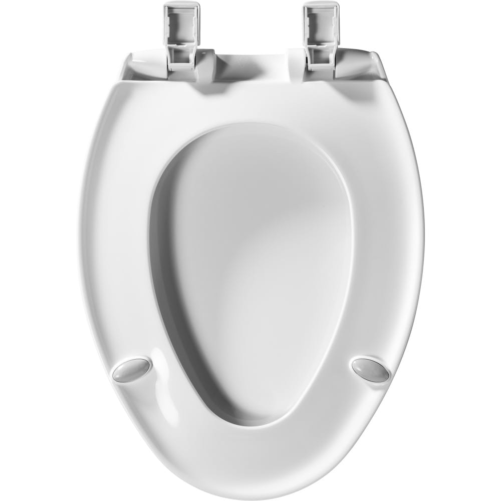 Asiento de baño alargado de plástico blanco con cierre suave Affinity de Mayfair 17204SLEC 000