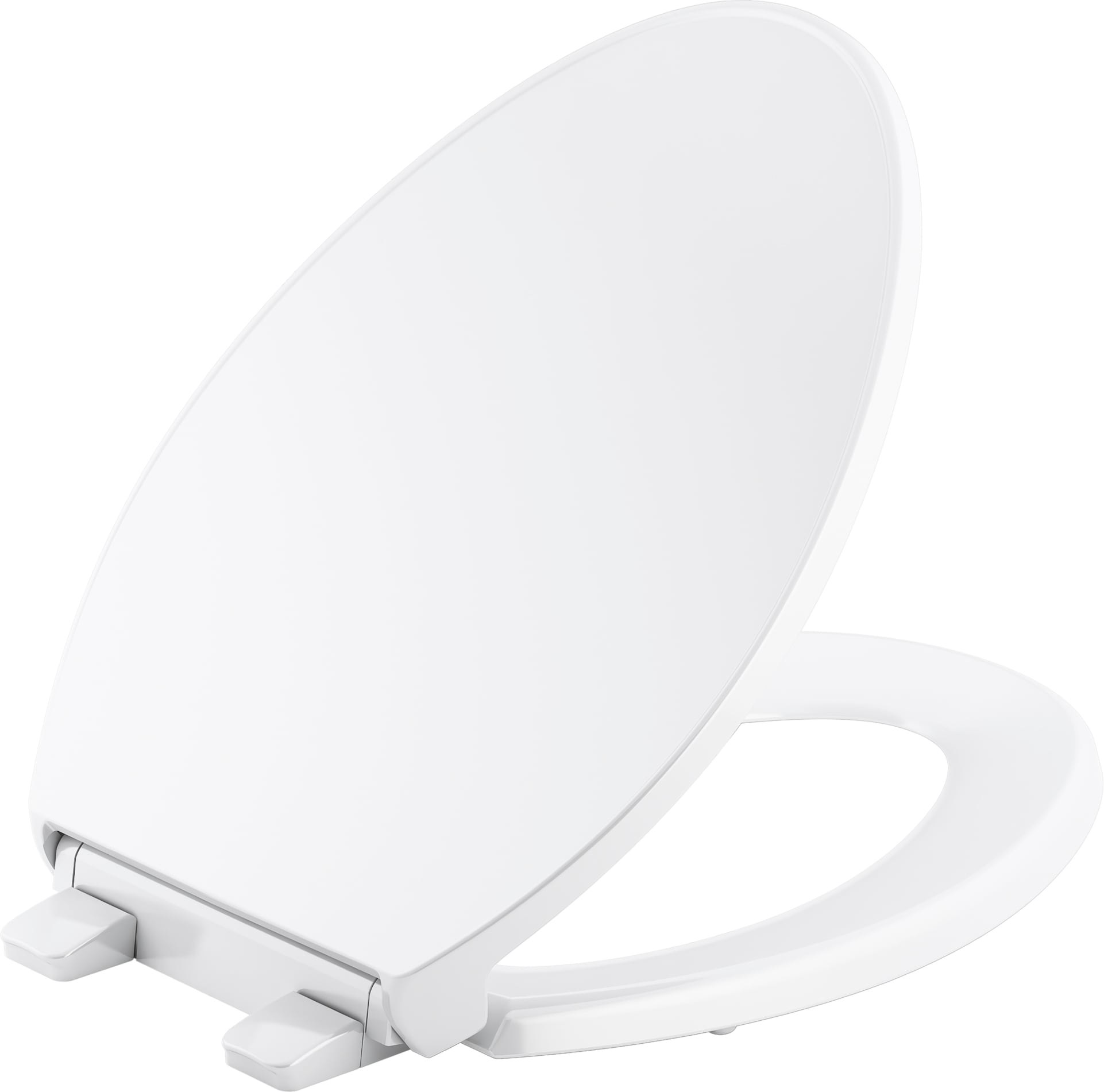 Asiento de inodoro alargado de cierre suave en plástico blanco KOHLER Border K-24495-A-0