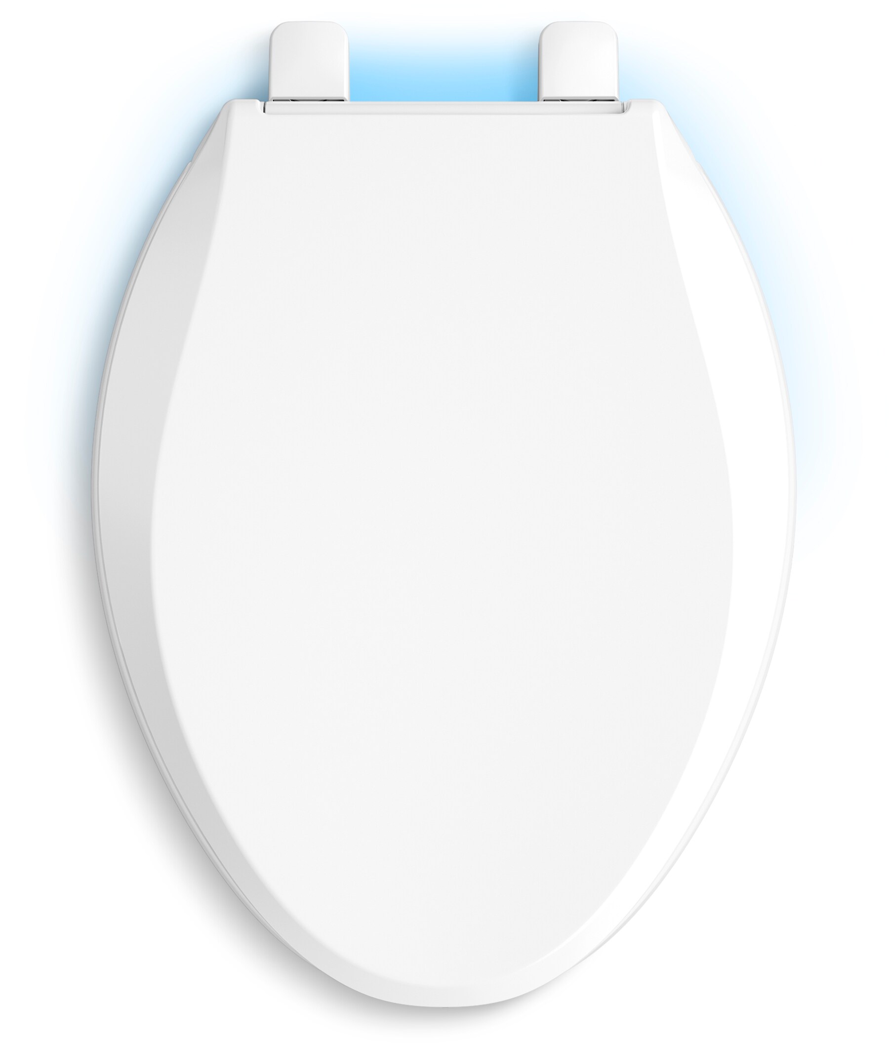 Asiento de inodoro alargado de plástico blanco con cierre suave Cachet de KOHLER K-75796-RL-0