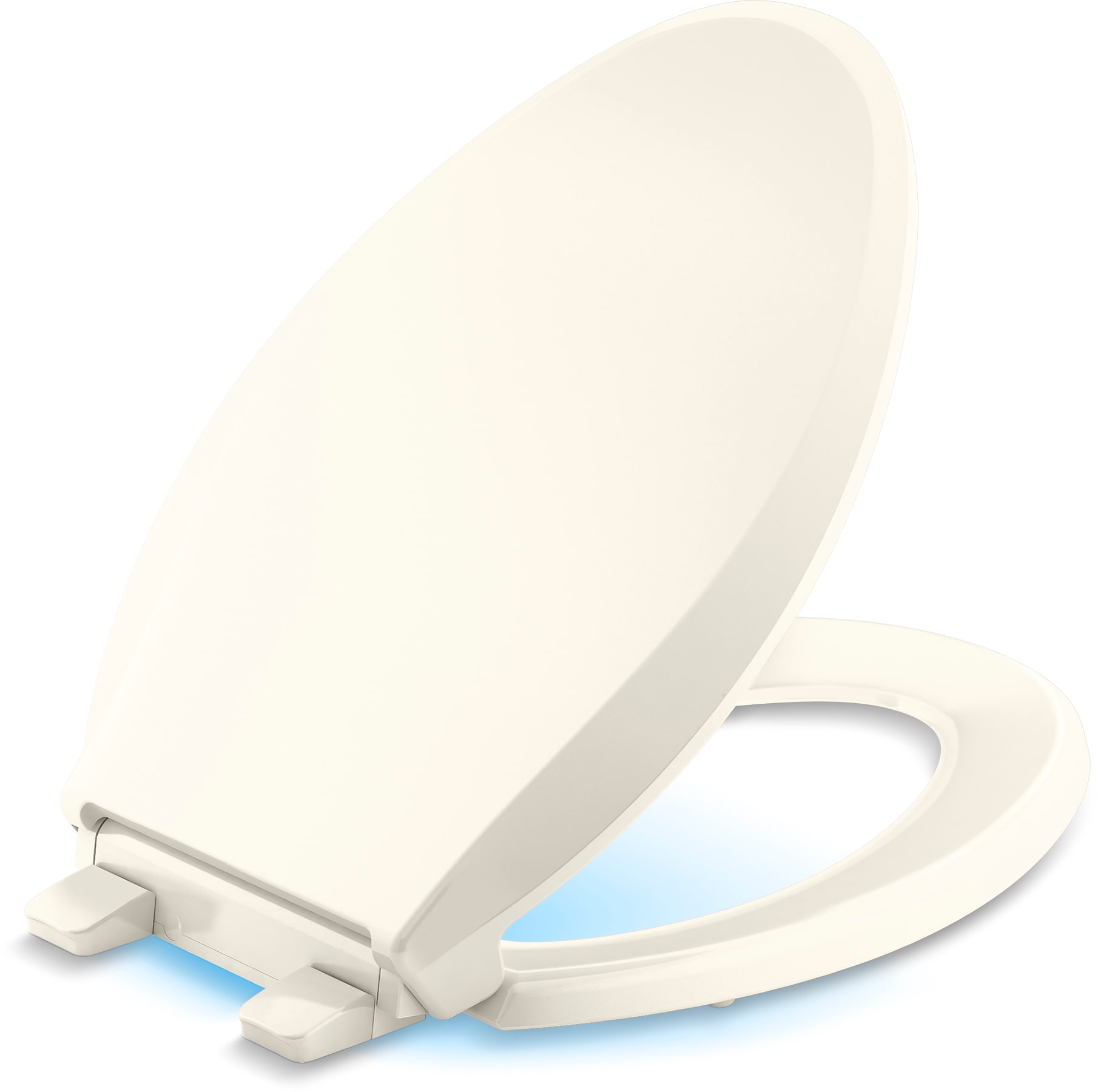 Asiento de inodoro alargado de cierre suave en plástico color beige KOHLER Cachet 75796-RL-96