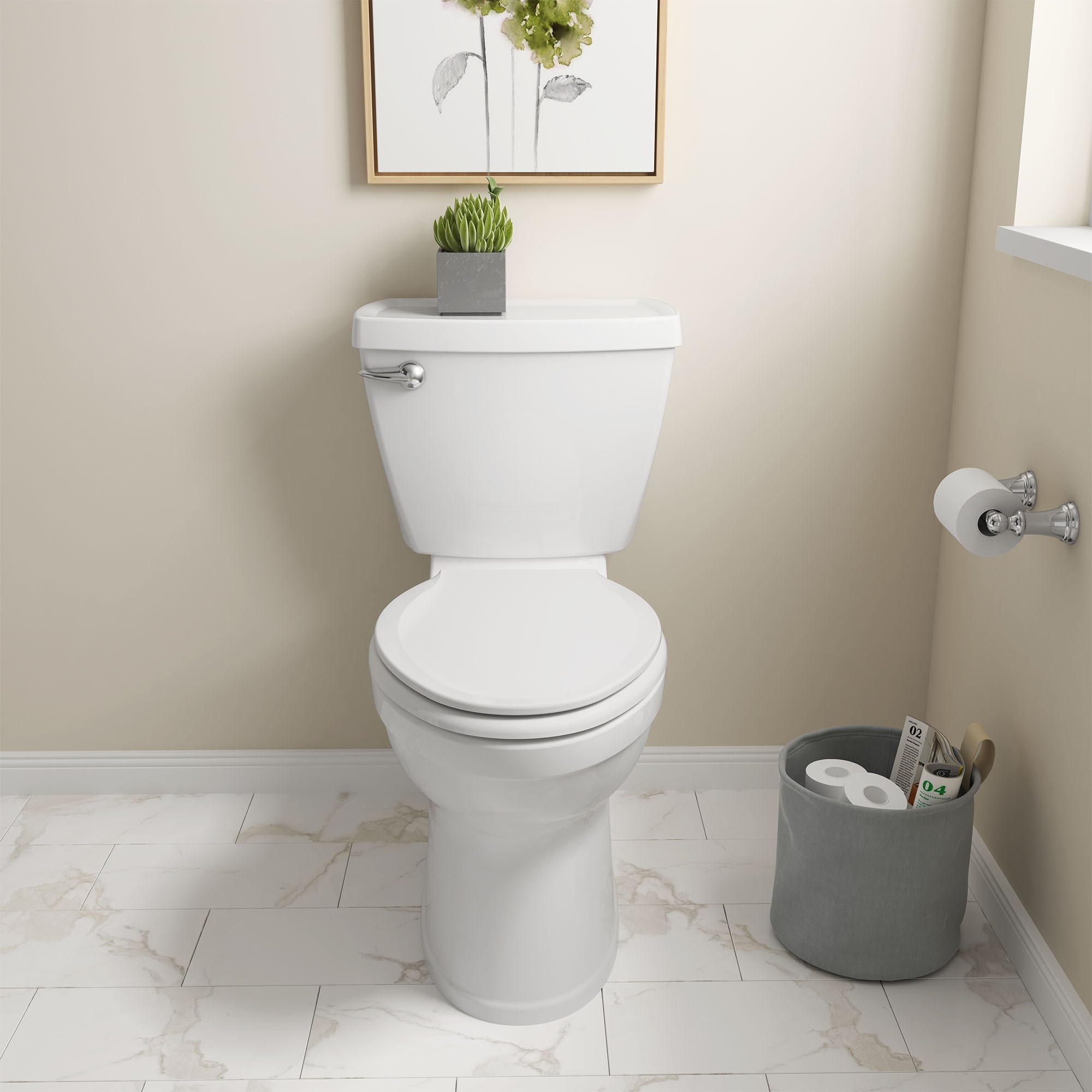 Asiento de baño alargado de madera en blanco suave con cierre lento Bedminster de American Standard 5269A65DL.020