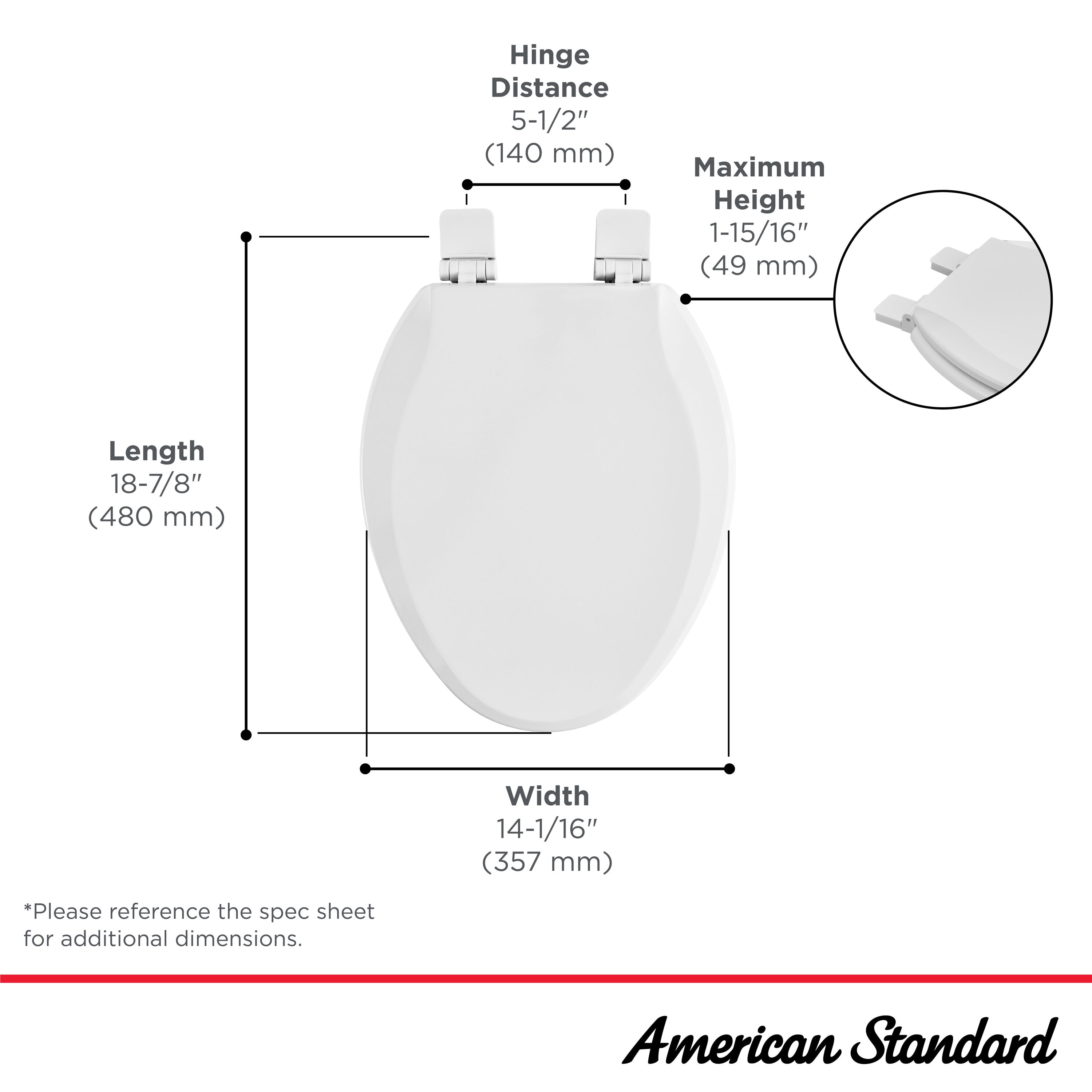 Asiento de baño alargado de madera en blanco suave con cierre lento Bedminster de American Standard 5269A65DL.020