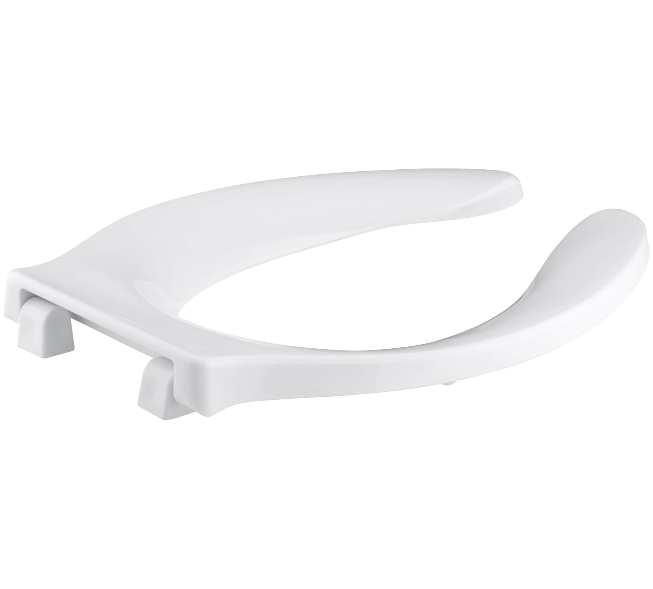 Asiento de inodoro de plástico alargado con cierre suave en blanco Stronghold de KOHLER 4731-SC-0