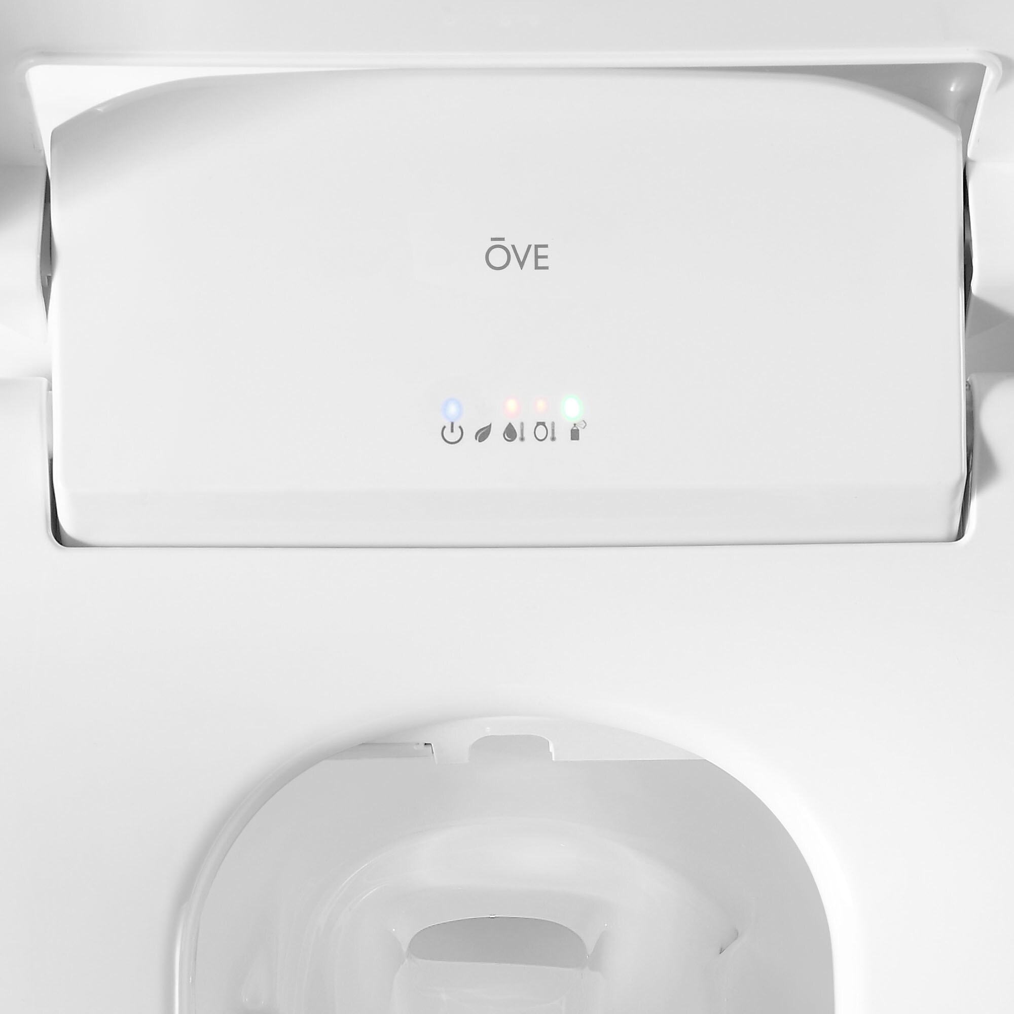 Asiento de Inodoro Calentado alargado de plástico blanco suave inteligente con cierre suave OVE Decors Calero-STS