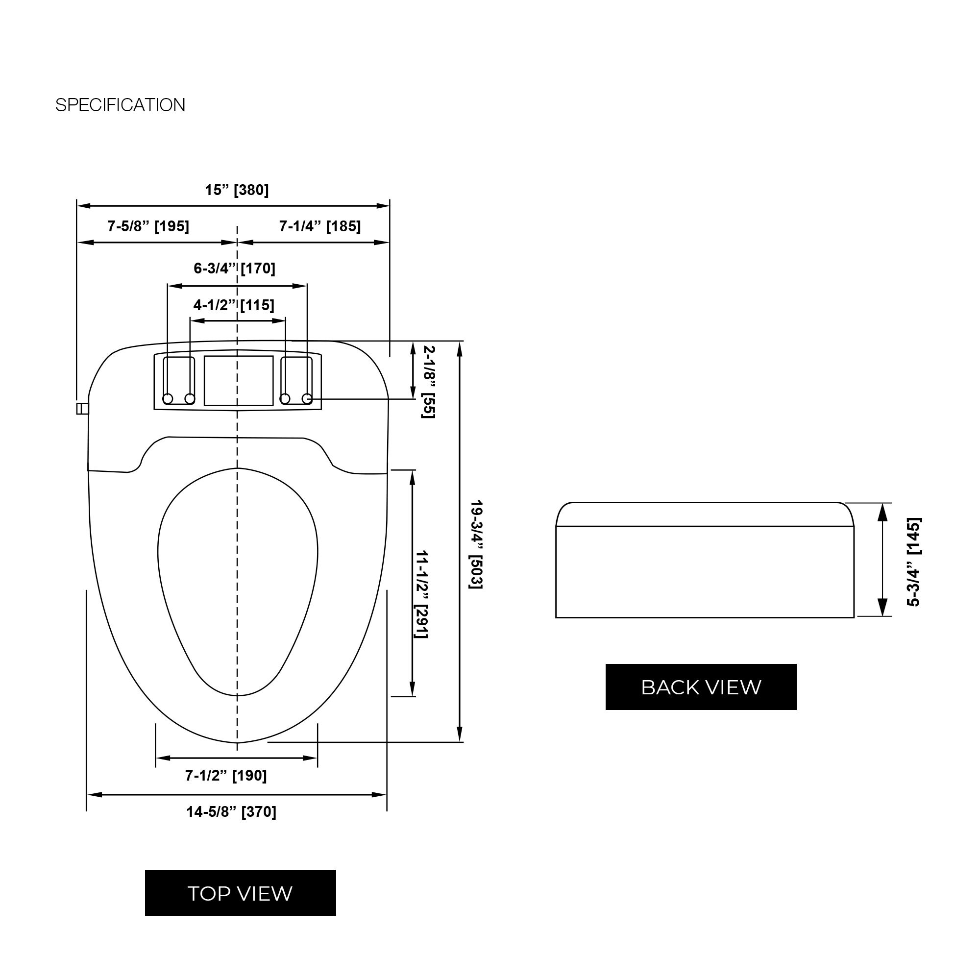 Asiento de Inodoro Calentado alargado de plástico blanco suave inteligente con cierre suave OVE Decors Calero-STS