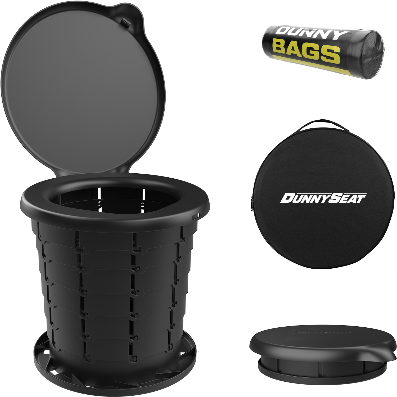 Asiento de baño de plástico negro redondo para asiento de inodoro DUNNY-BUNDLE