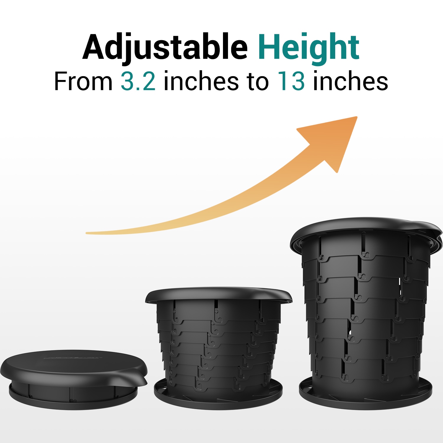 Asiento de baño de plástico negro redondo para asiento de inodoro DUNNY-BUNDLE
