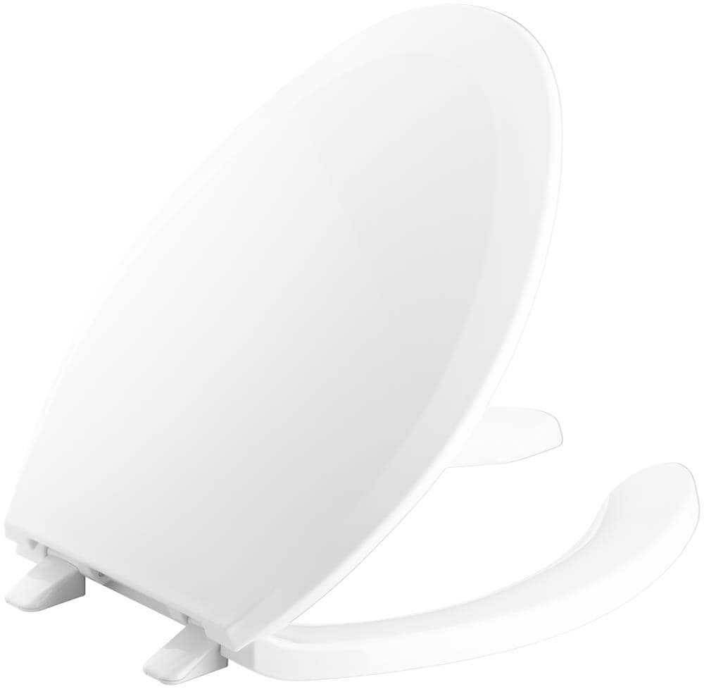 Asiento de inodoro alargado de plástico blanco Lustra de KOHLER 4650-0