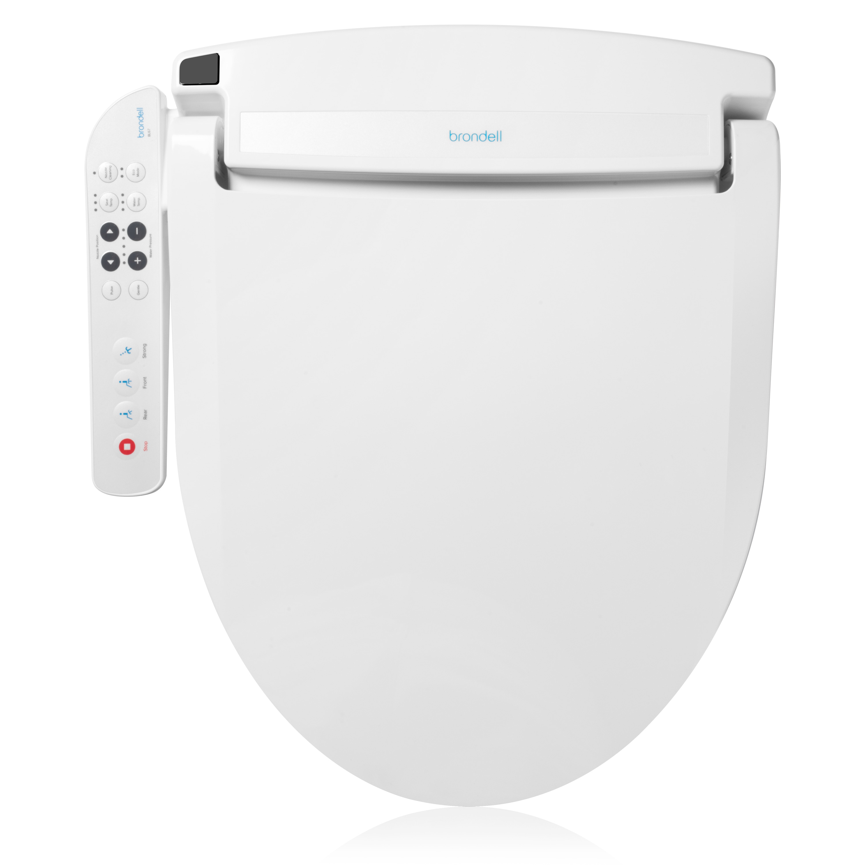 Asiento de Bidé con Calentador y Cierre Suave para Inodoro Alargado de Plástico Blanco Brondell BL67-EW