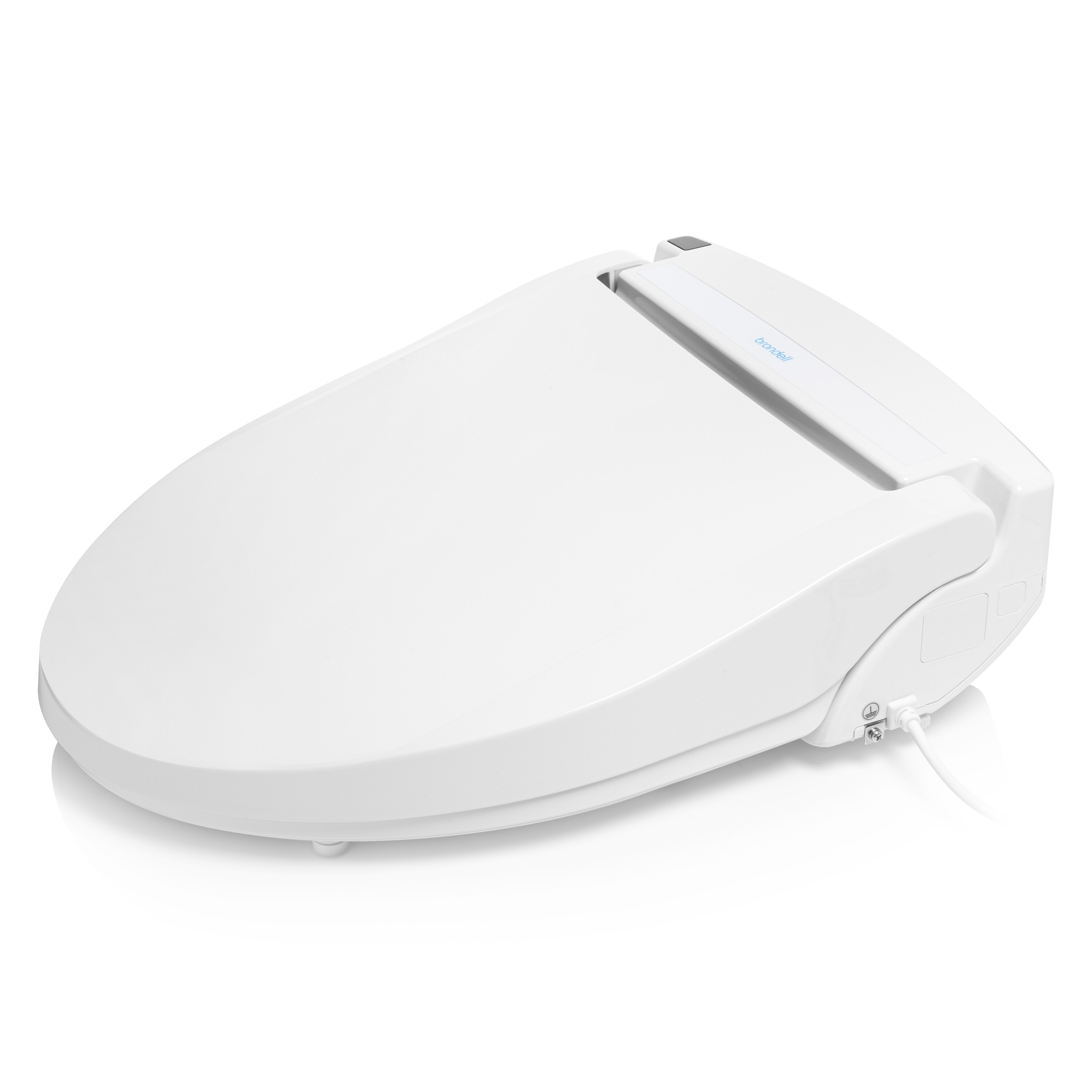 Asiento de Bidé con Calentador y Cierre Suave para Inodoro Alargado de Plástico Blanco Brondell BL67-EW