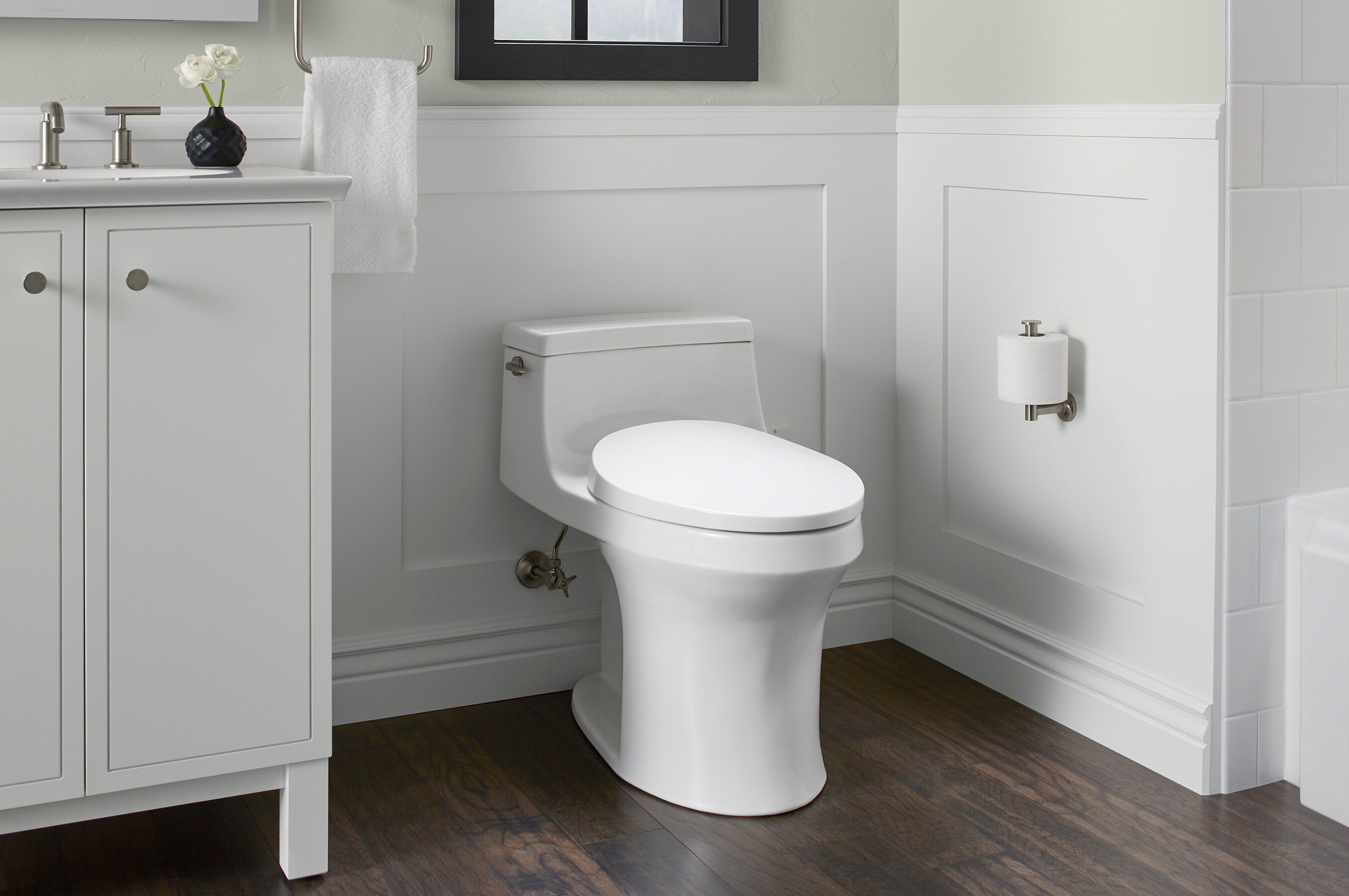Asiento de Inodoro Calefaccionado Redondo Blanco de Plástico KOHLER PureWarmth, Compatible con Tecnología Smart Close Suave - Modelo K-10515-0