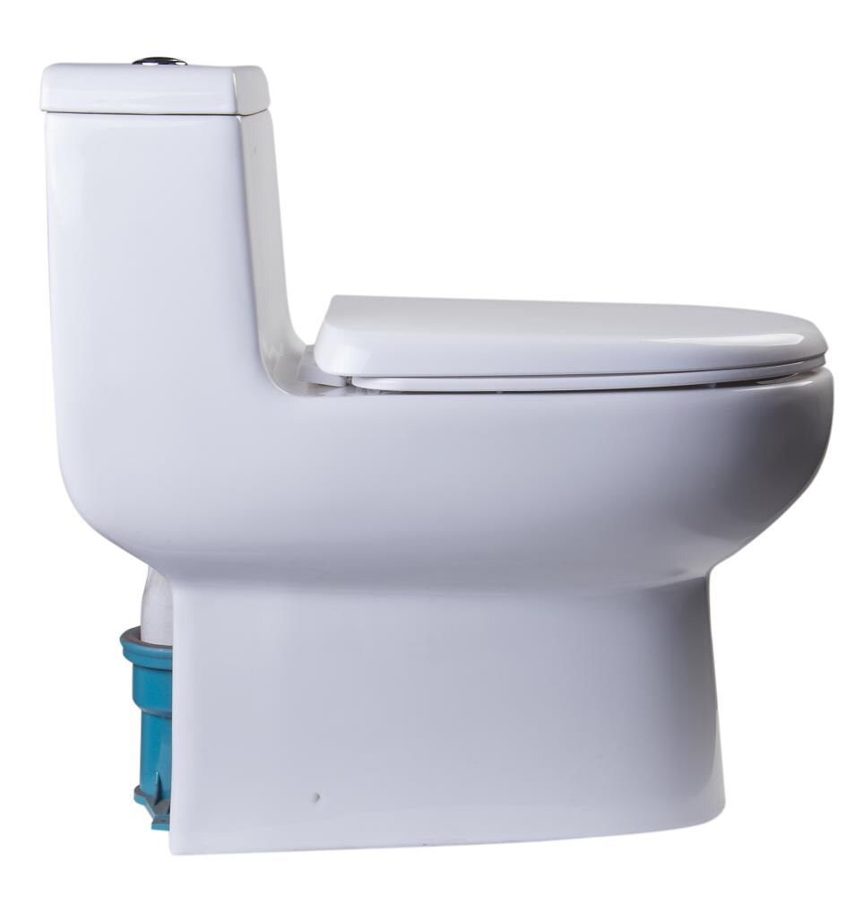 Asiento de inodoro alargado de plástico blanco con cierre suave - EAGO R-351SEAT