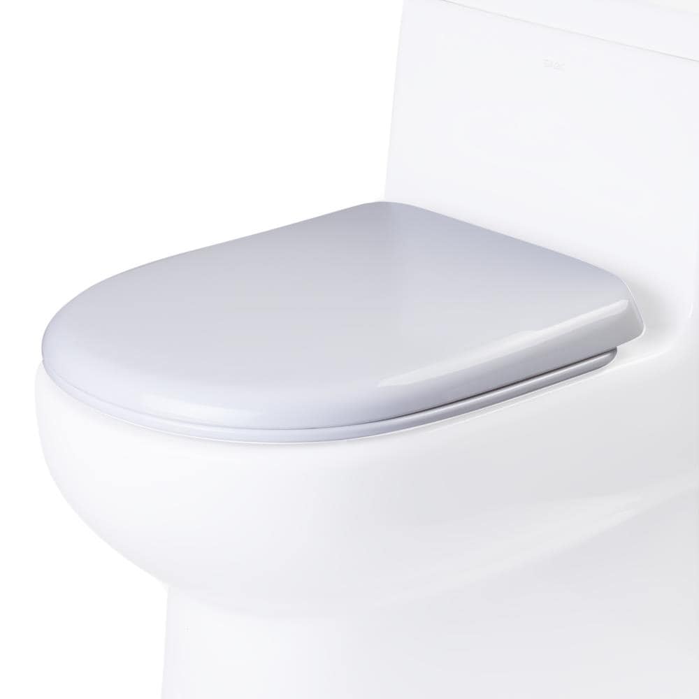 Asiento de inodoro alargado de plástico blanco con cierre suave - EAGO R-351SEAT