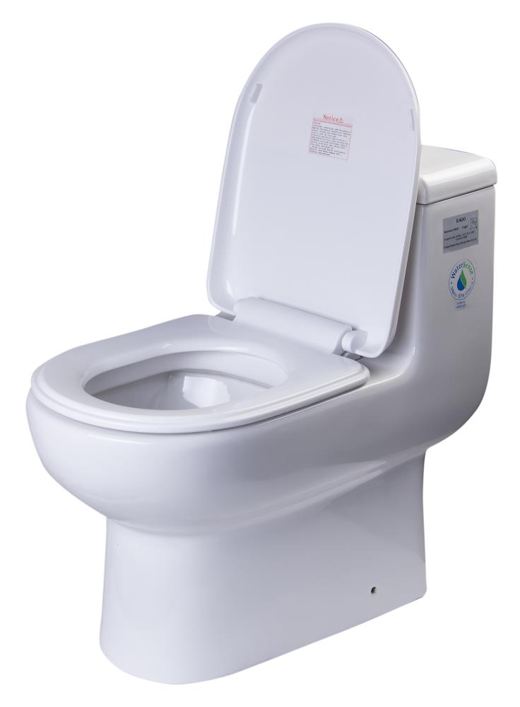 Asiento de inodoro alargado de plástico blanco con cierre suave - EAGO R-351SEAT