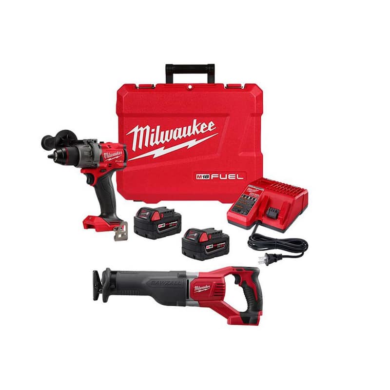 Milwaukee M18 FUEL 18V Taladro/destornillador inalámbrico sin escobillas de 1/2 pulgadas con sierra alternativa SAWZALL - 2903-22-2621-20
