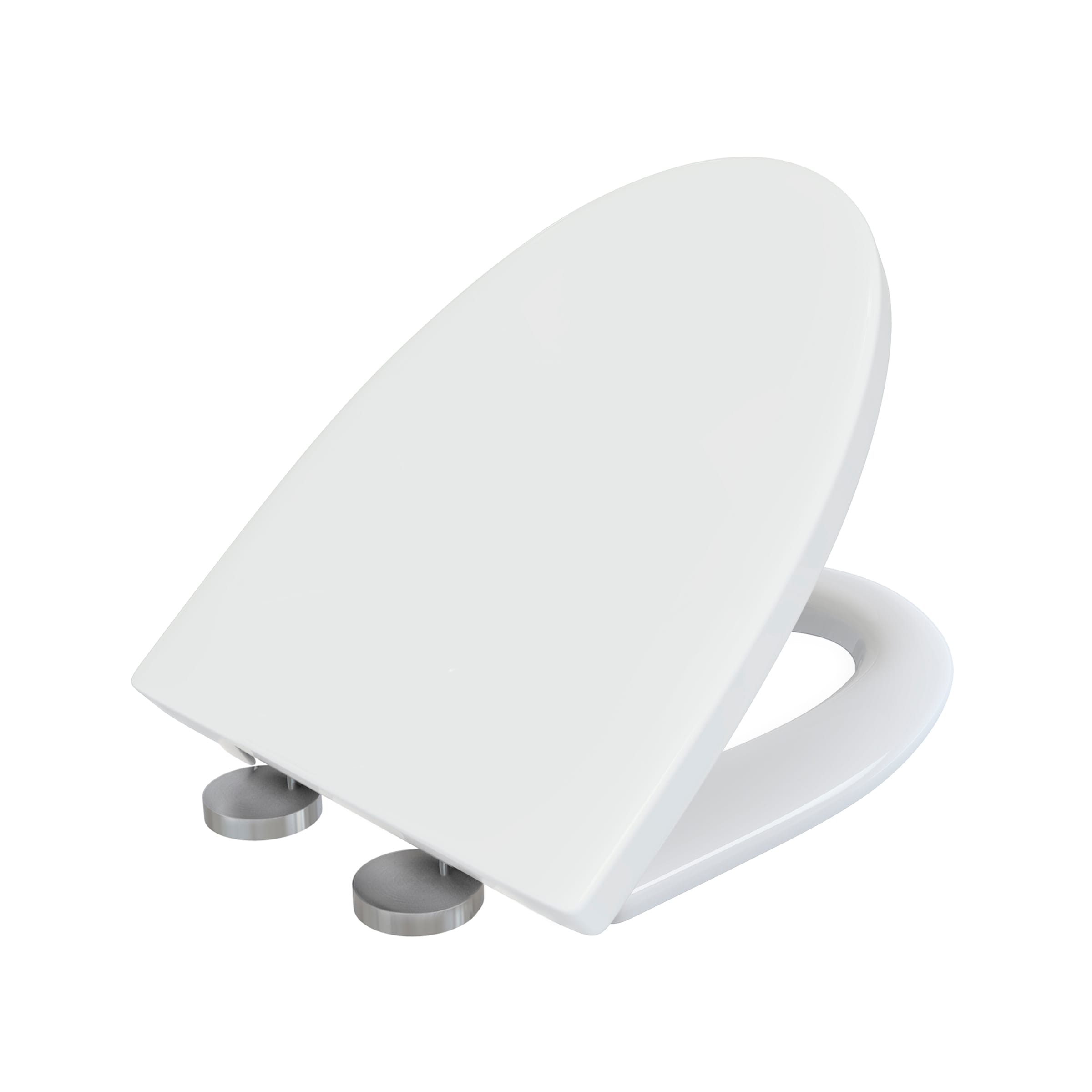 Asiento de baño redondo de plástico blanco brillante con cierre suave de Swiss Madison SM-25-TSANG03WH