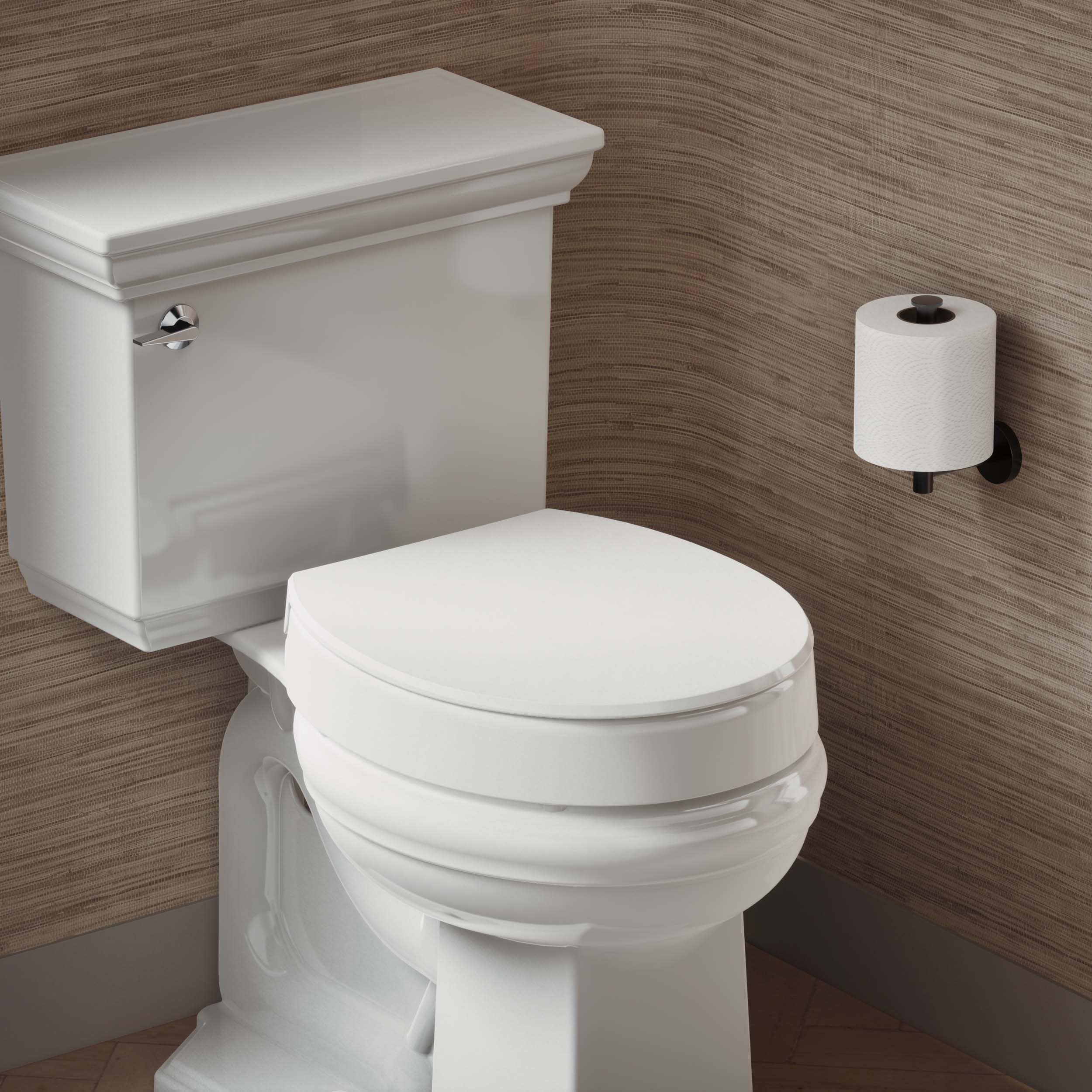 Asiento de inodoro redondo de plástico blanco con cierre suave Hyten de KOHLER
