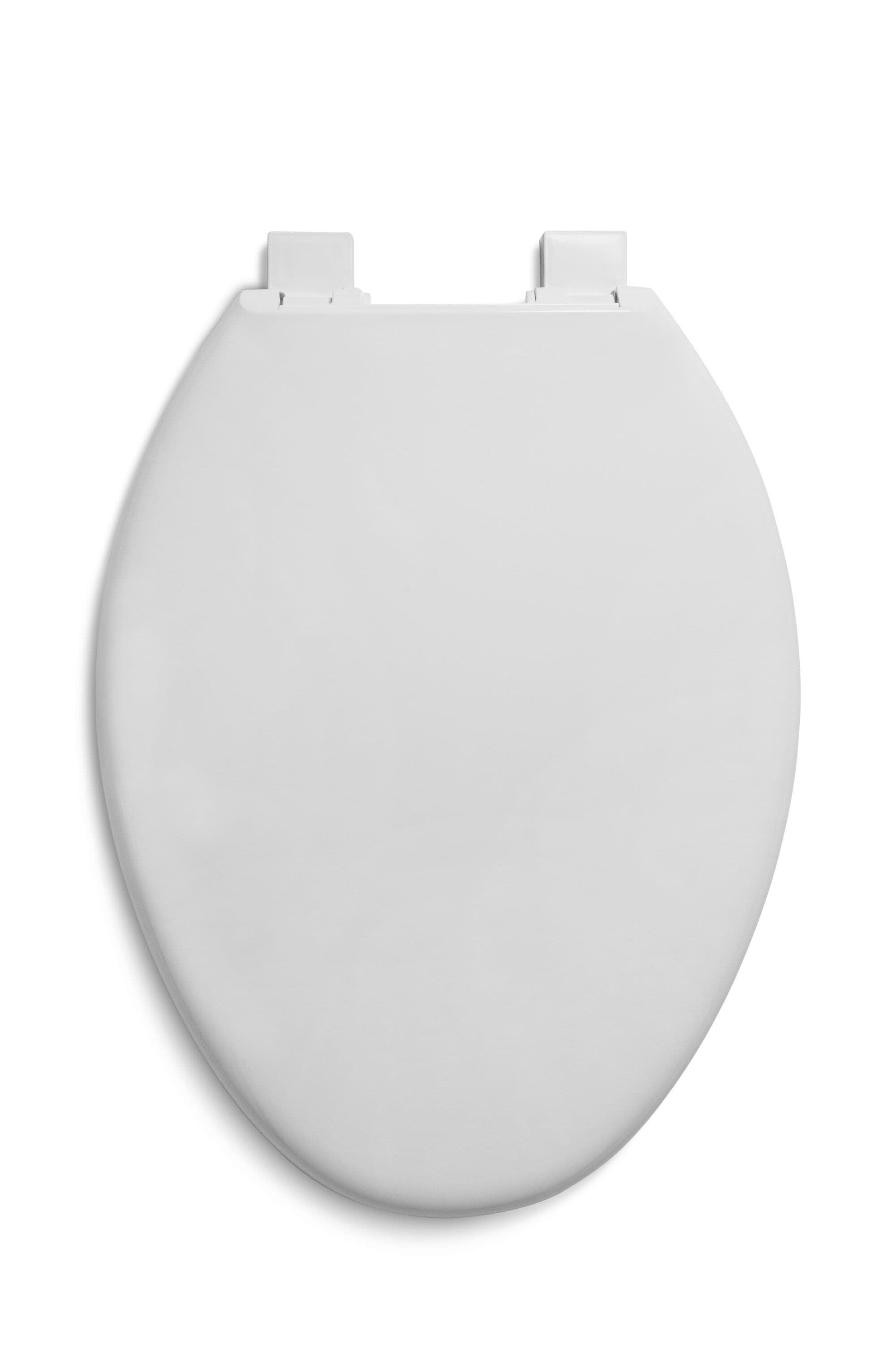 Asiento de inodoro alargado de plástico blanco con cierre suave 3850SC-001