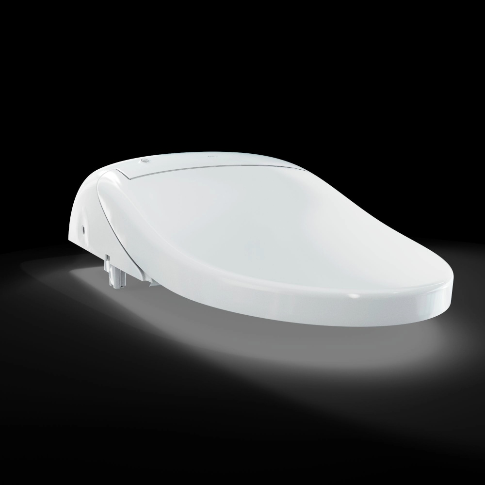 Asiento de Bidé para Inodoro TOTO WASHLET de Plástico Blanco Algodón, Alargado con Cierre Suave y Calentador