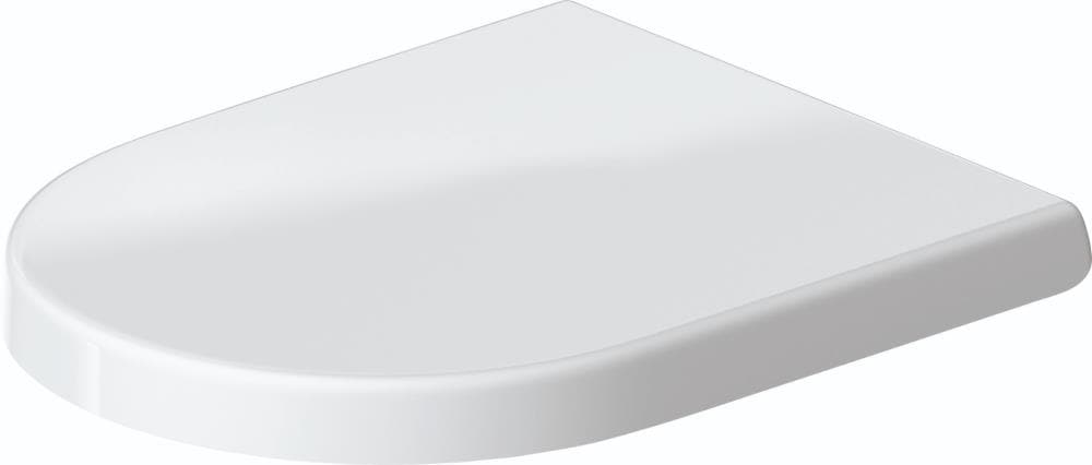 Asiento de inodoro alargado de plástico blanco con cierre suave para Duravit Darling New