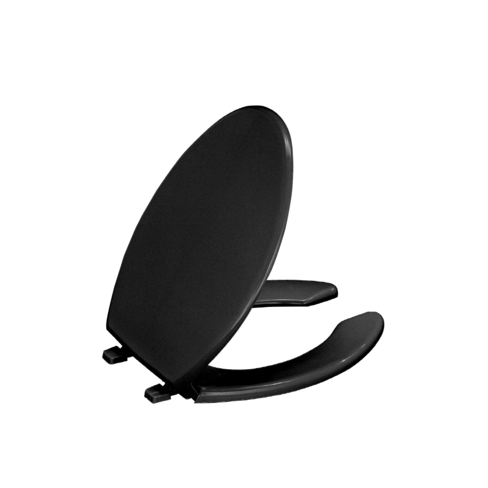 Asiento de inodoro alargado de plástico negro brillante KOHLER Lustra 4650-7