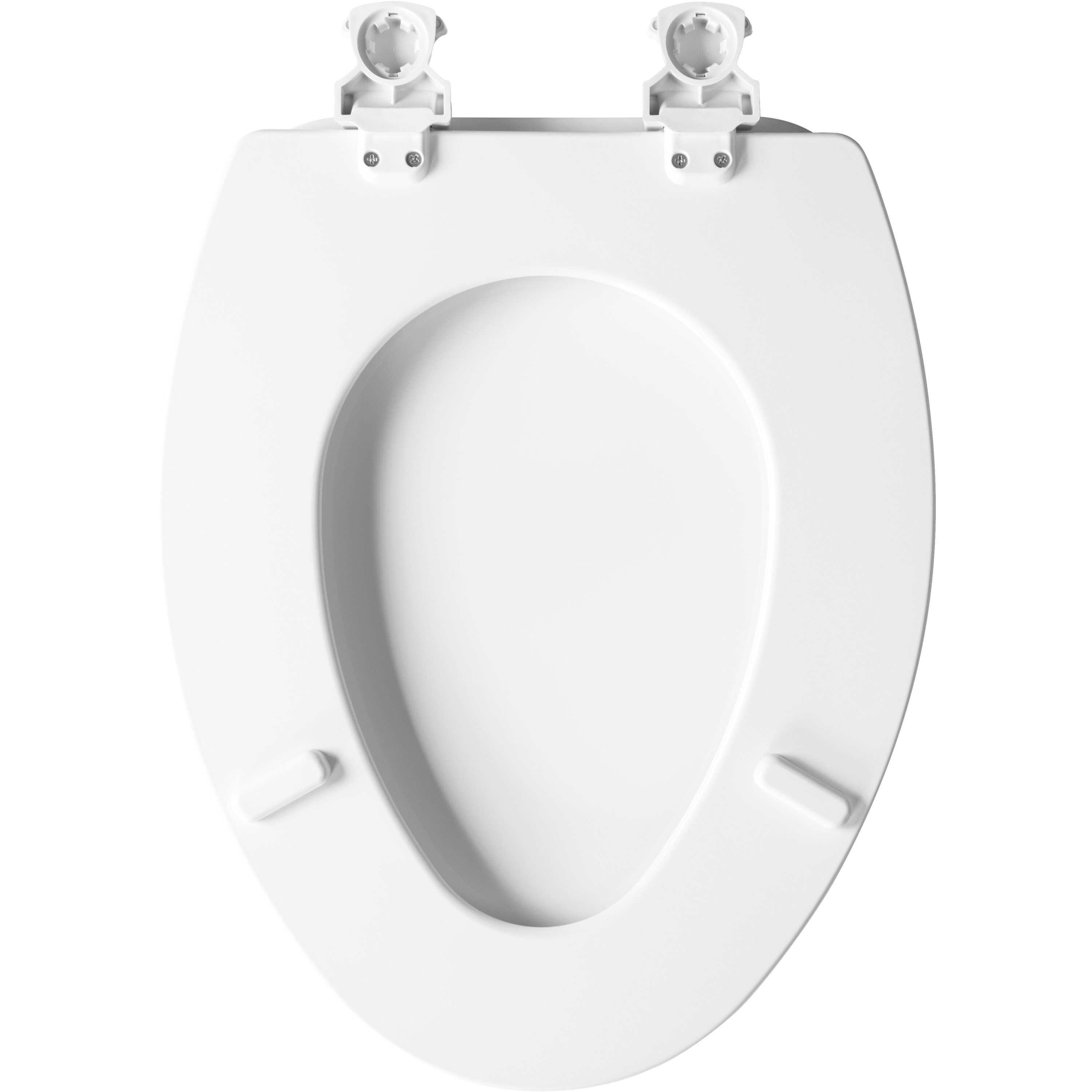 Asiento de Inodoro Alargado Blanco de Madera Fácil de Limpiar Bemis 1500EC 000