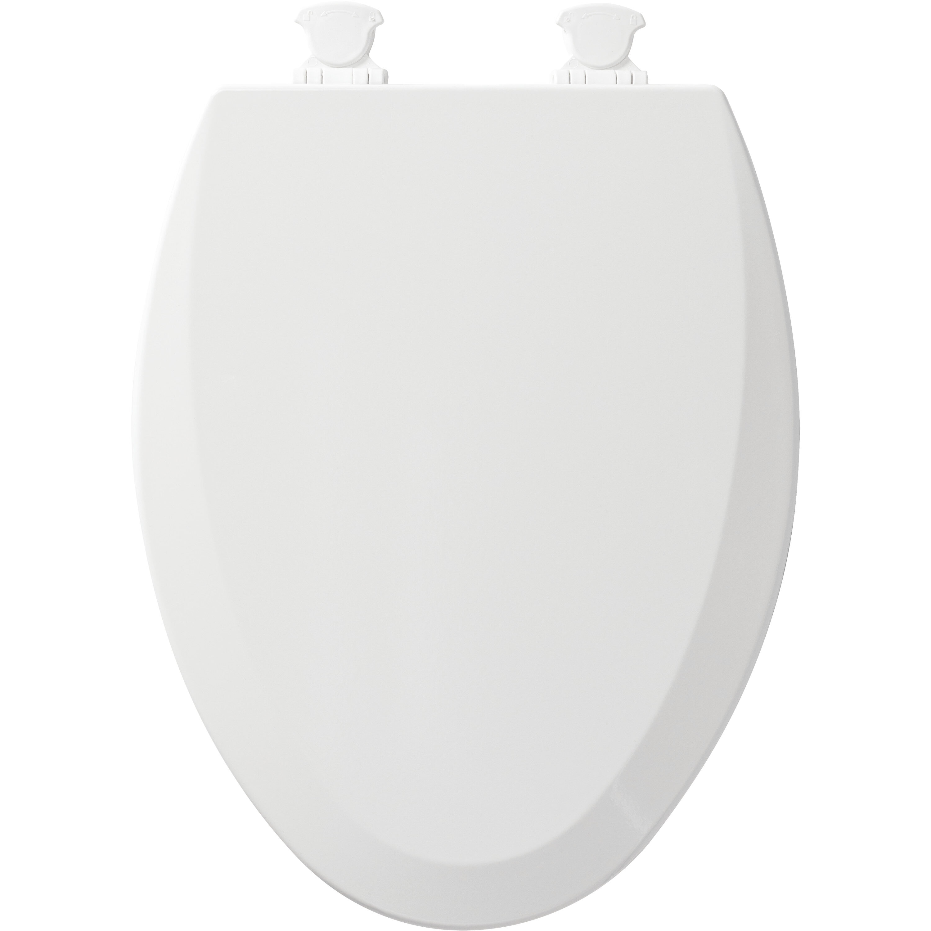 Asiento de Inodoro Alargado Blanco de Madera Fácil de Limpiar Bemis 1500EC 000