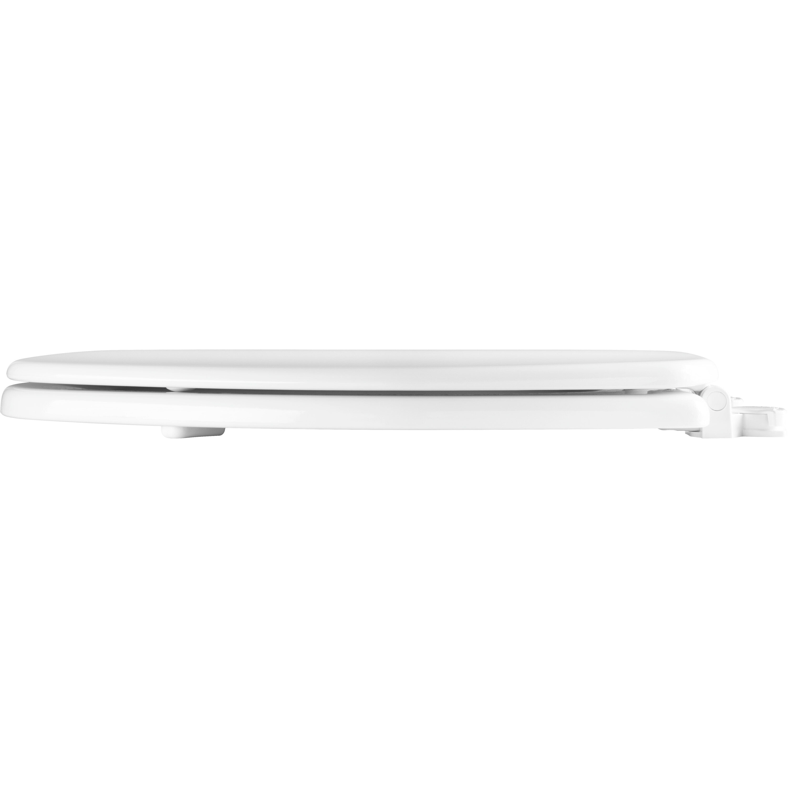 Asiento de Inodoro Alargado Blanco de Madera Fácil de Limpiar Bemis 1500EC 000