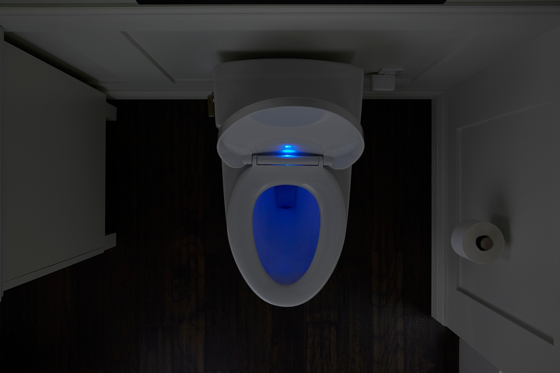 Asiento de inodoro alargado con cierre suave y calefacción inteligente compatible Purewarmth de KOHLER en plástico blanco