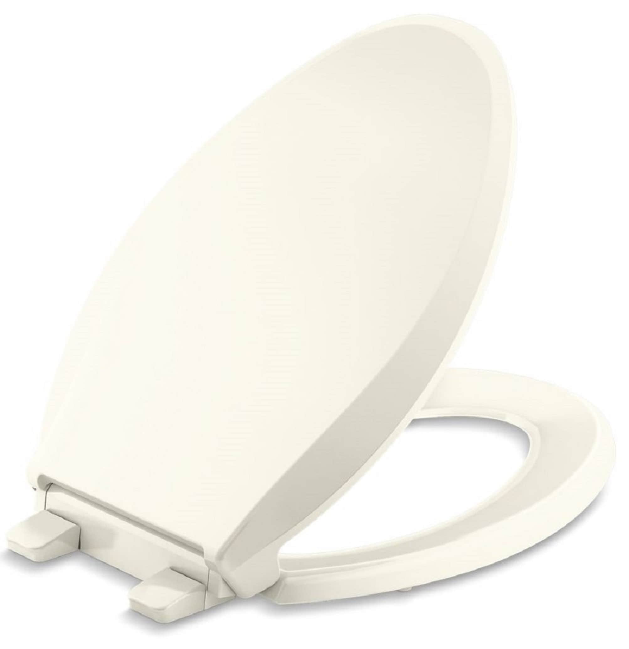 Asiento de inodoro alargado de cierre suave en plástico color crema KOHLER 4636-RL-96