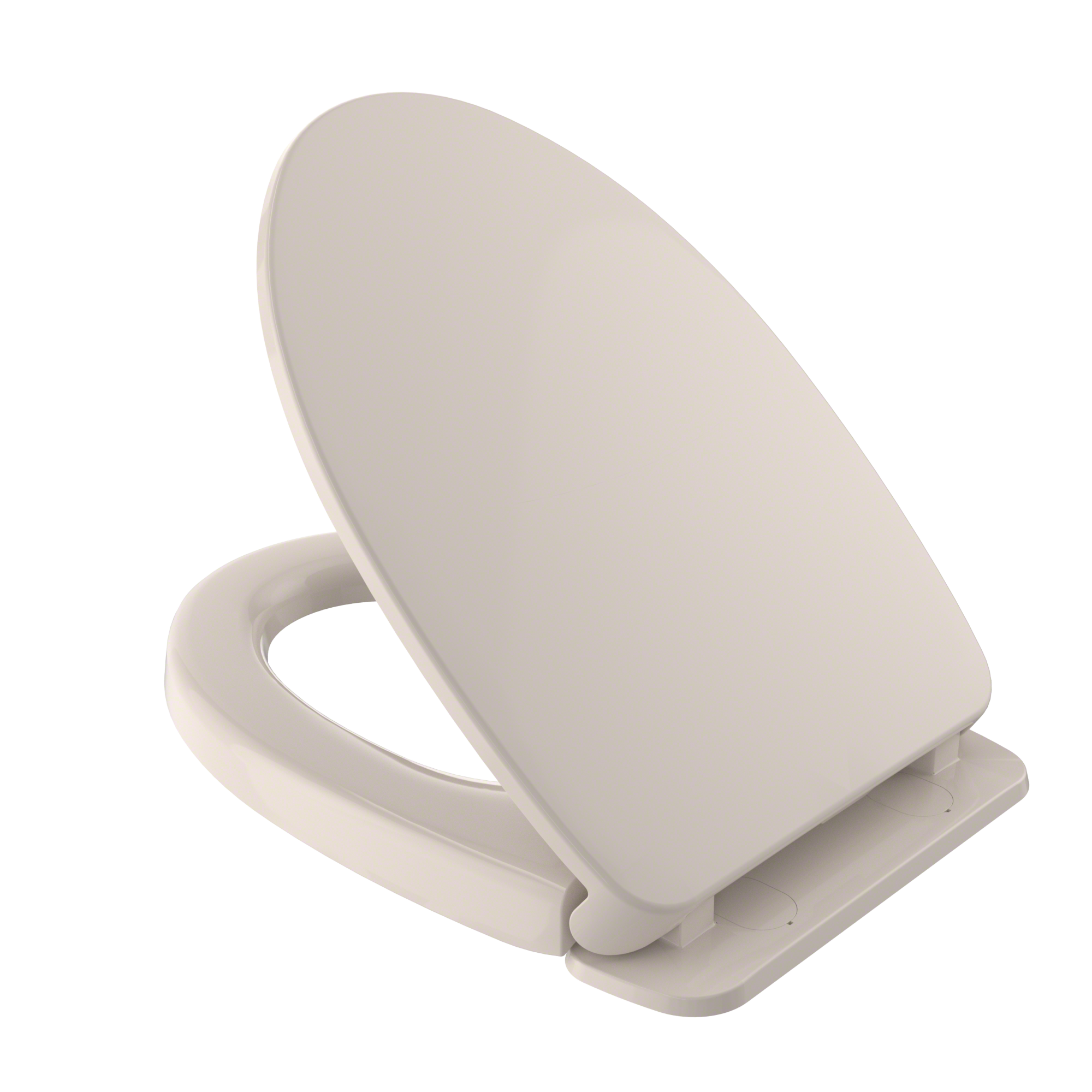 Asiento de inodoro suave TOTO de plástico color beige Sedona alargado con cierre suave SS124-12.