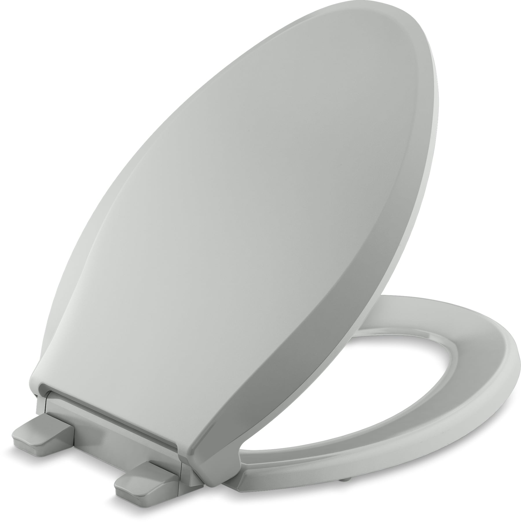 Asiento de inodoro alargado en plástico gris hielo con cierre suave Cachet de KOHLER K-4636-RL-95.