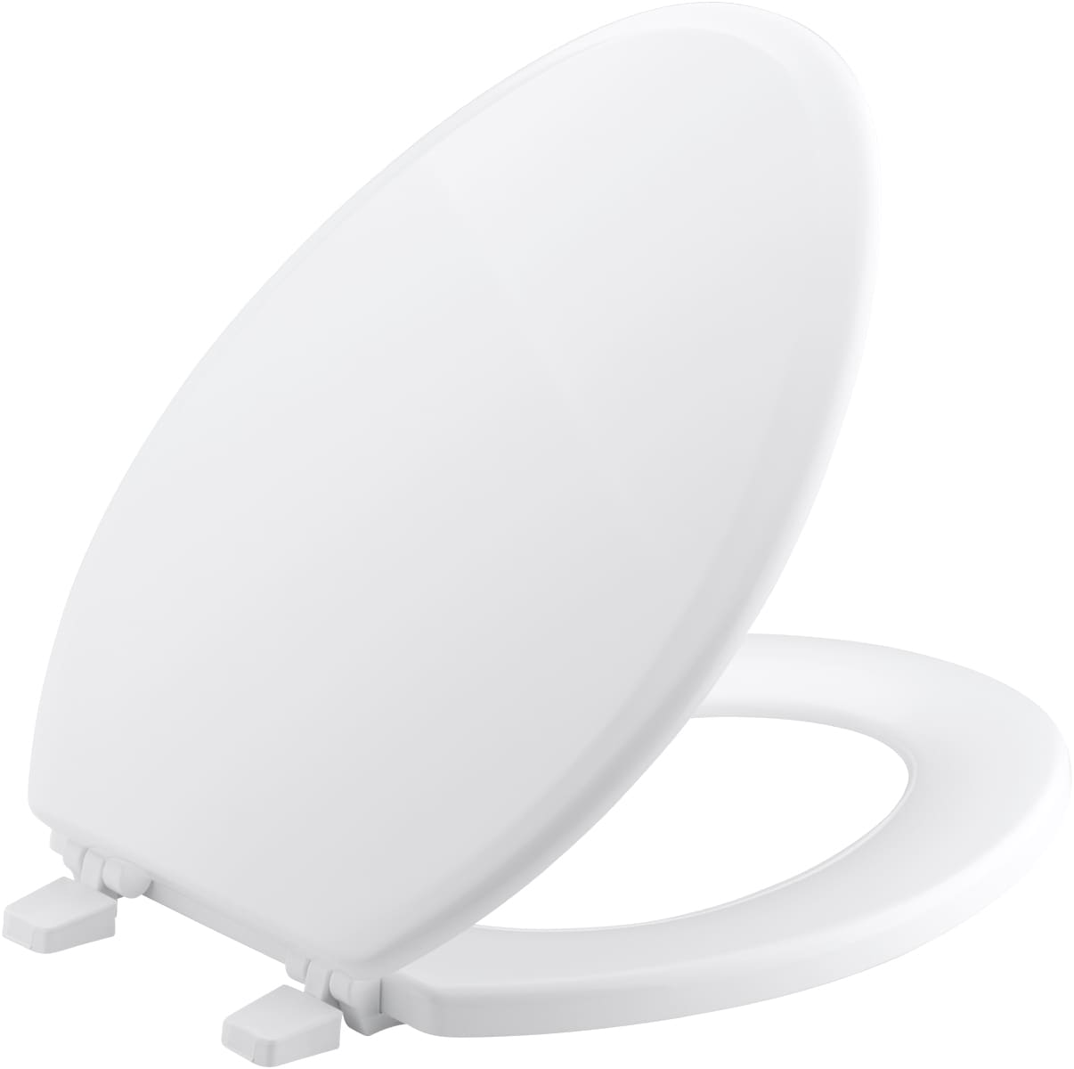 Asiento de inodoro alargado de madera blanca Ridgewood de KOHLER