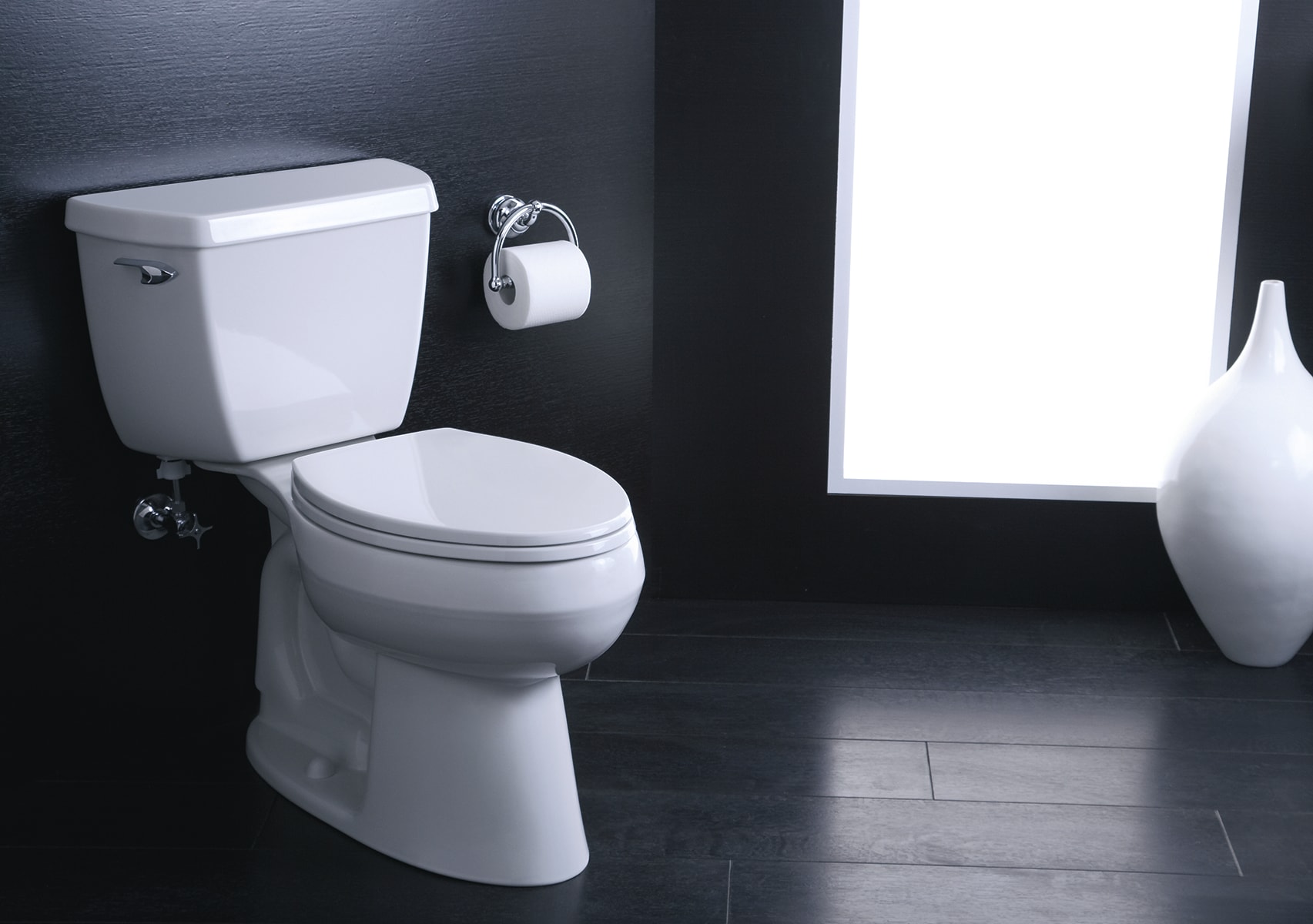 Asiento de inodoro alargado de madera blanca Ridgewood de KOHLER